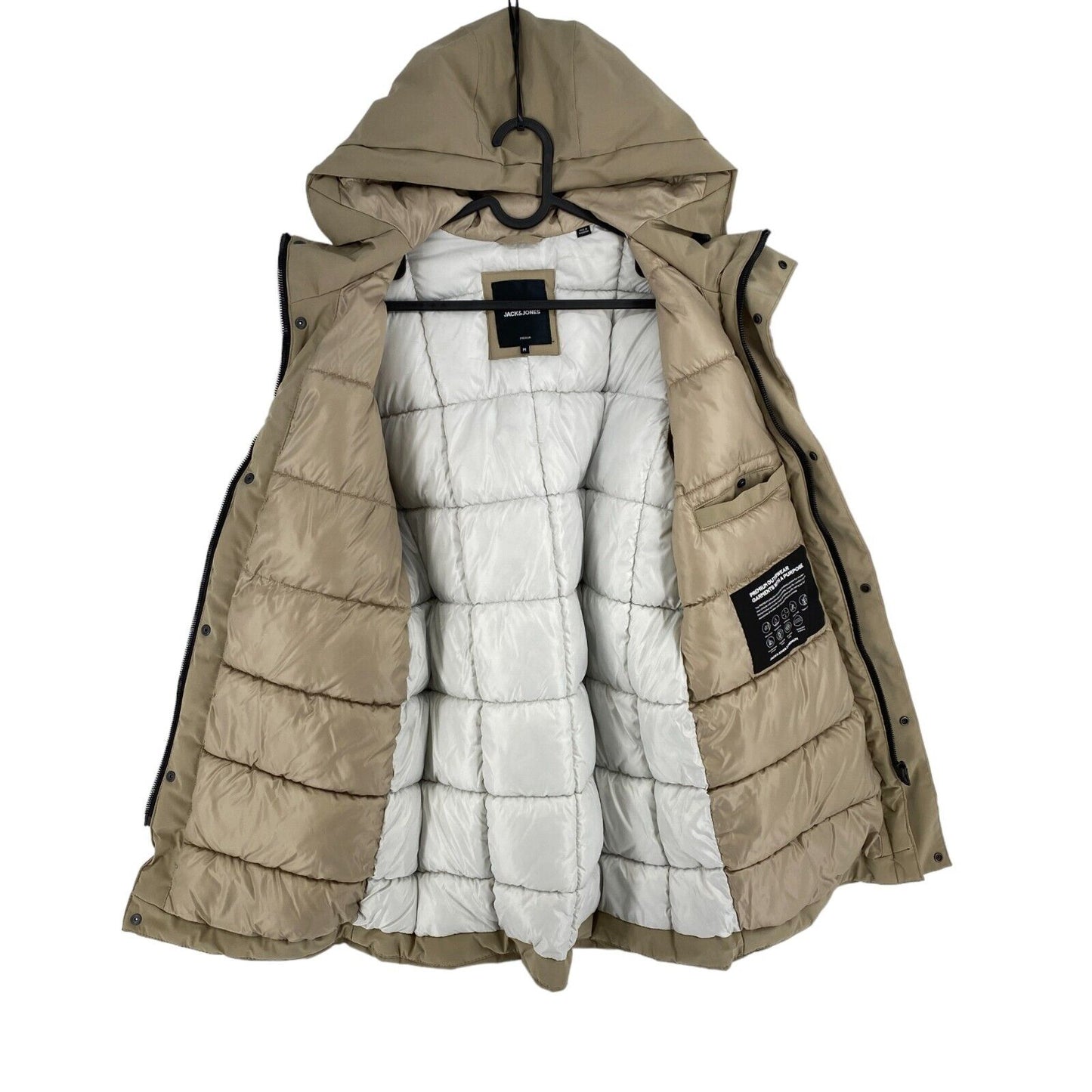 JACK&amp;JONES Homme Beige Foncé Blakeen Capuche Parka Manteau Veste Taille M