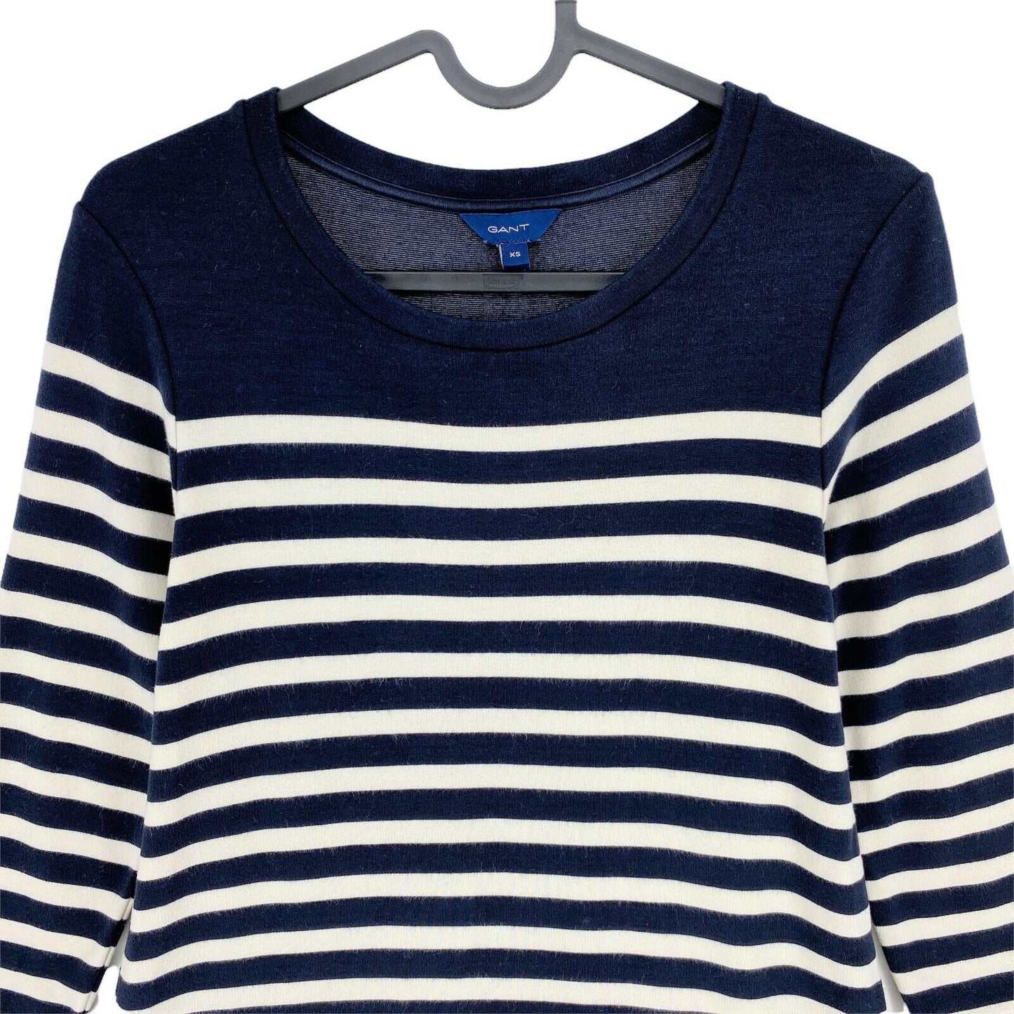 GANT Navy Blue Striped Crew Neck Long Sleeves  A Line Dress Size XS