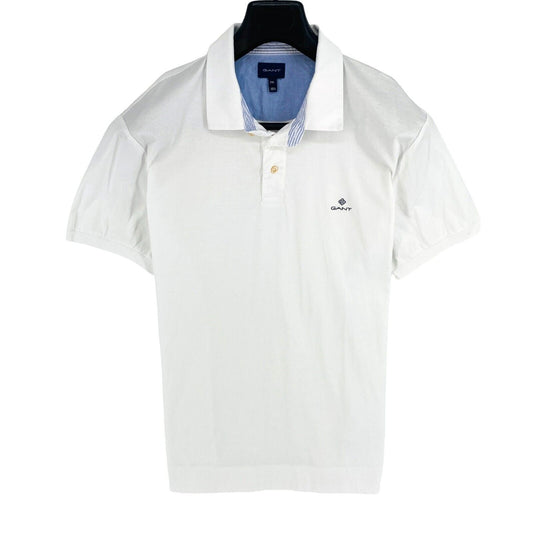 GANT Men White Mercerized Short Sleeves Polo Shirt Size 2XL XXL