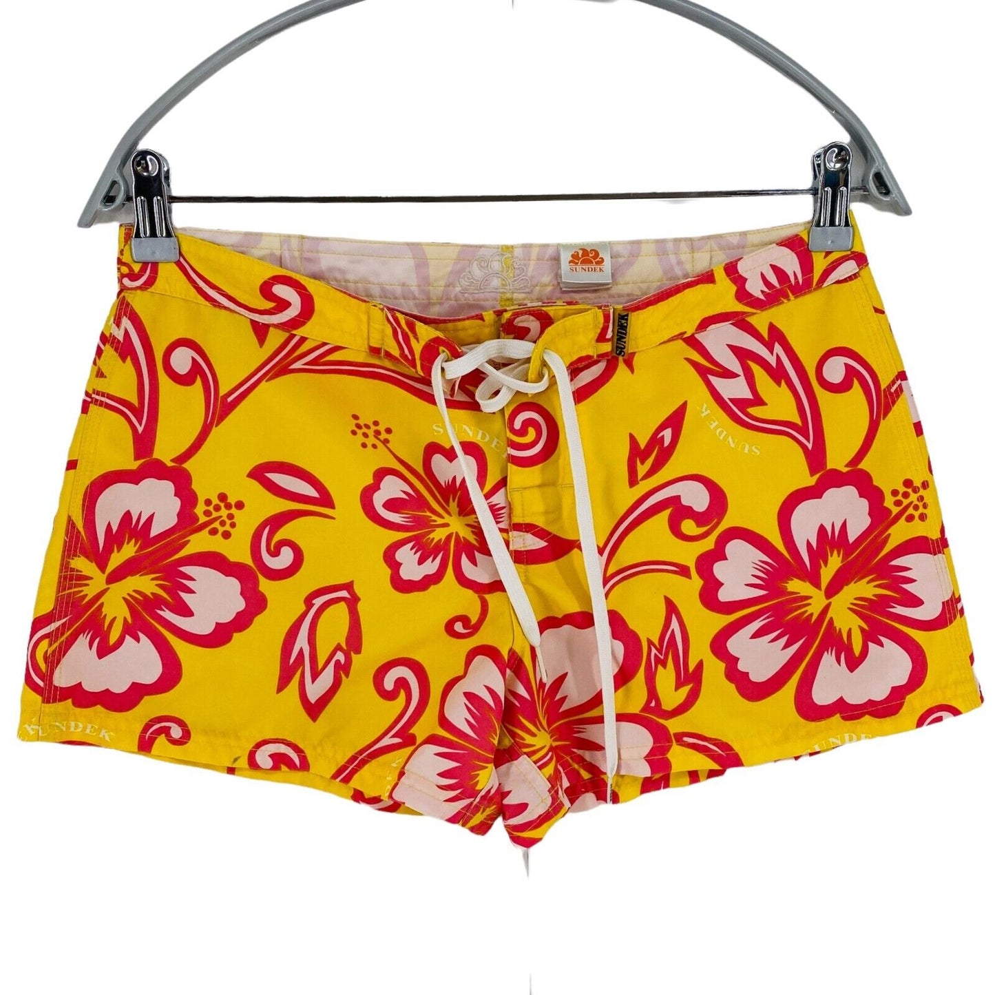 SUNDEK Floral Yellow Swimwear Swimming Trunks Shorts Size EU 32 UK 4 US 2