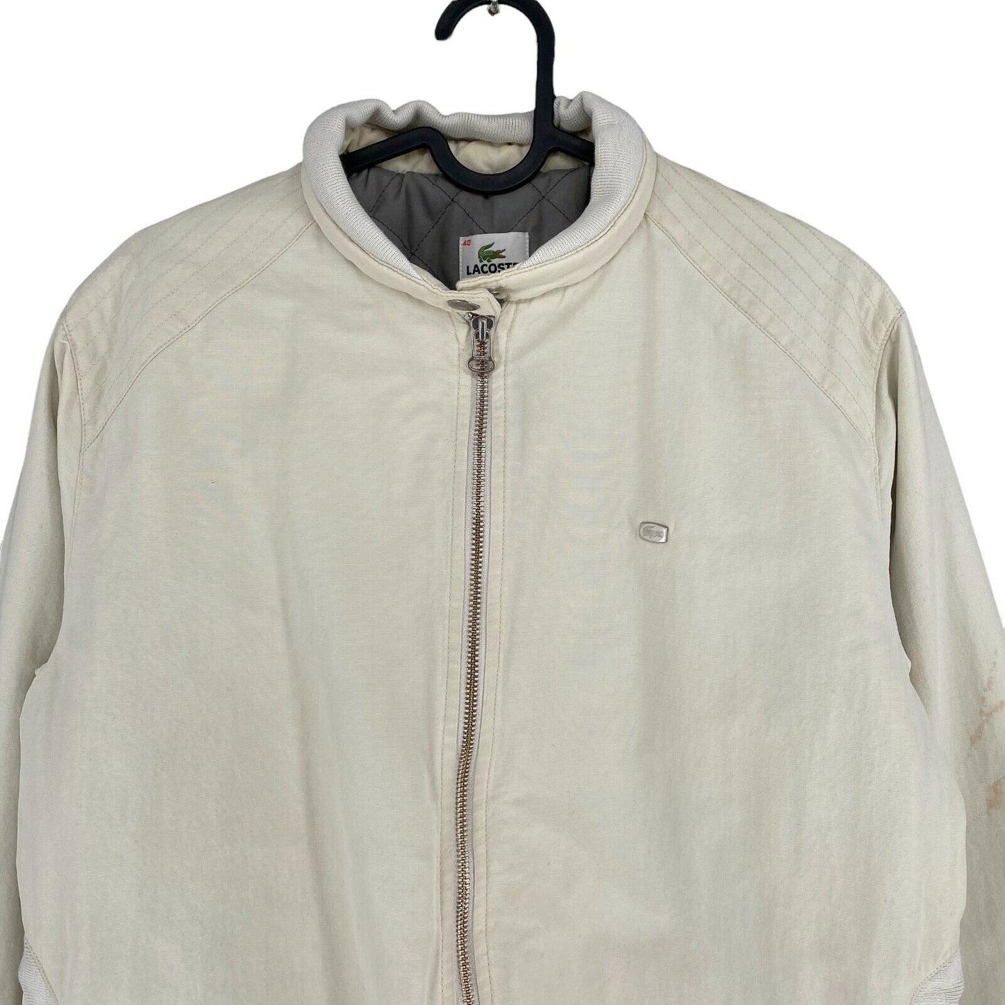 LACOSTE Beige Cotton Blend Jacket Size EU 40 UK 12 US 10