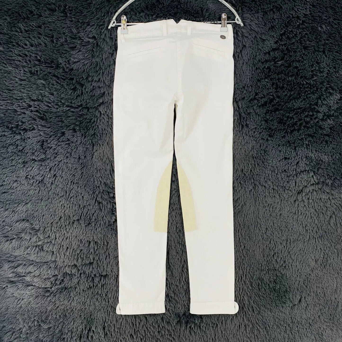 LA MARTINA Women White Stretch Regular Straight Fit Satin Chino Trousers W27