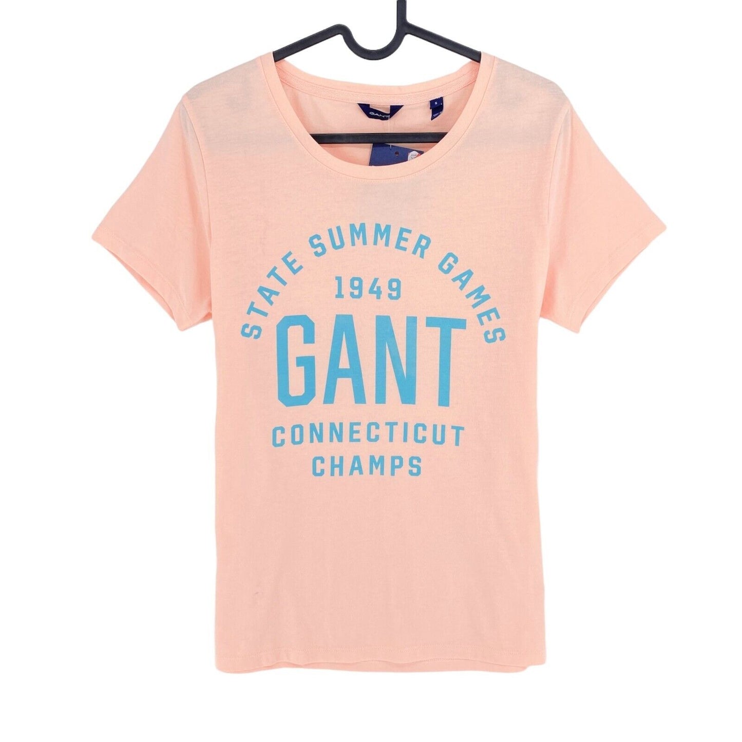 GANT T-shirt à col rond graphique d'été rose taille S