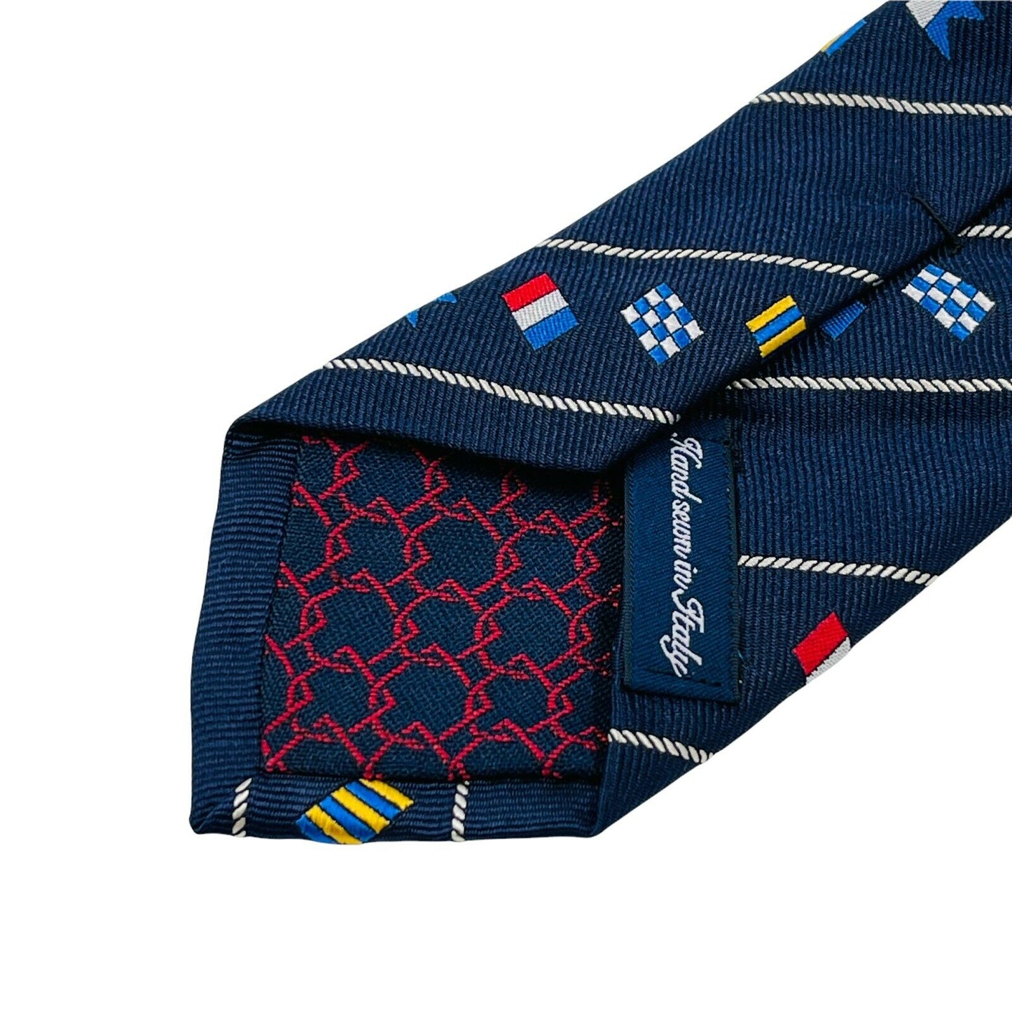 GANT Boys Kids Navy Blue with Flags 100% Silk Hand Made Tie