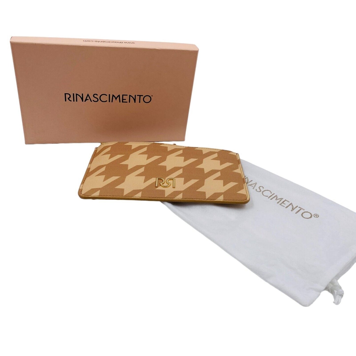 RINASCIMENTO Beige Eco Leather Wallet Clutch Bag