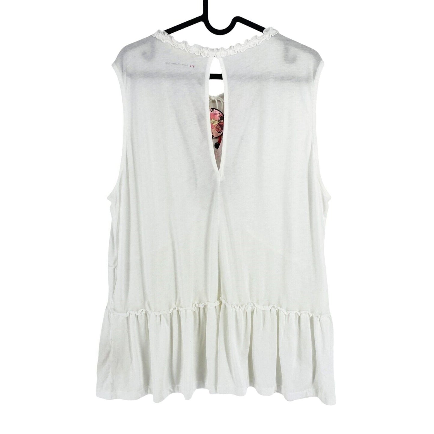 ODD MOLLY Women White Love Chimes Top Size 4 / XL