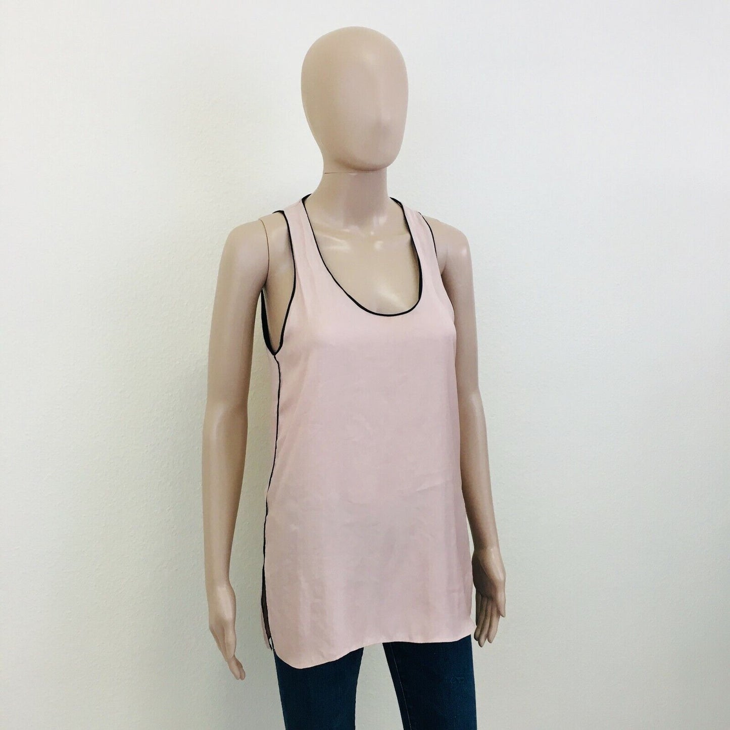 ZARA Cream Pink Tank Top T Shirt Size S