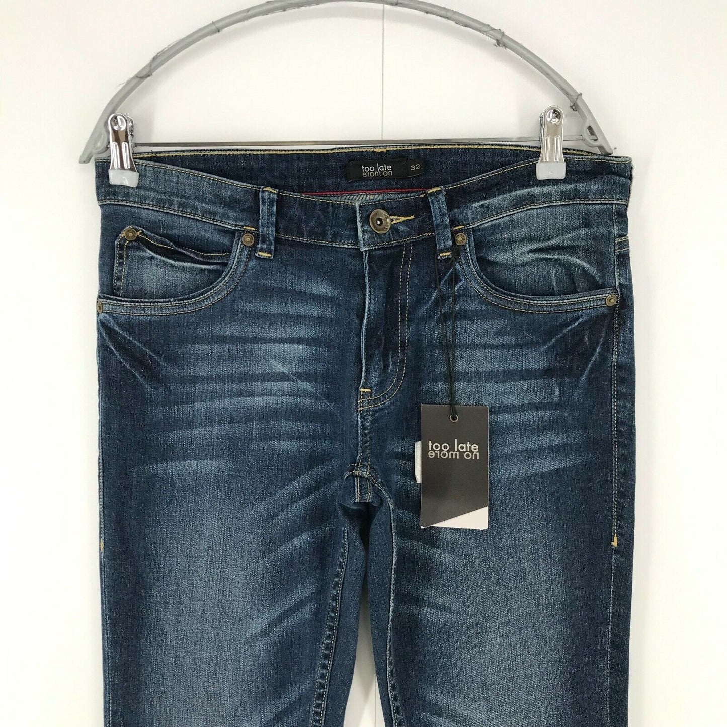 TOO LATE NO MORE Women Blue Stretch Skinny Fit Jeans W32