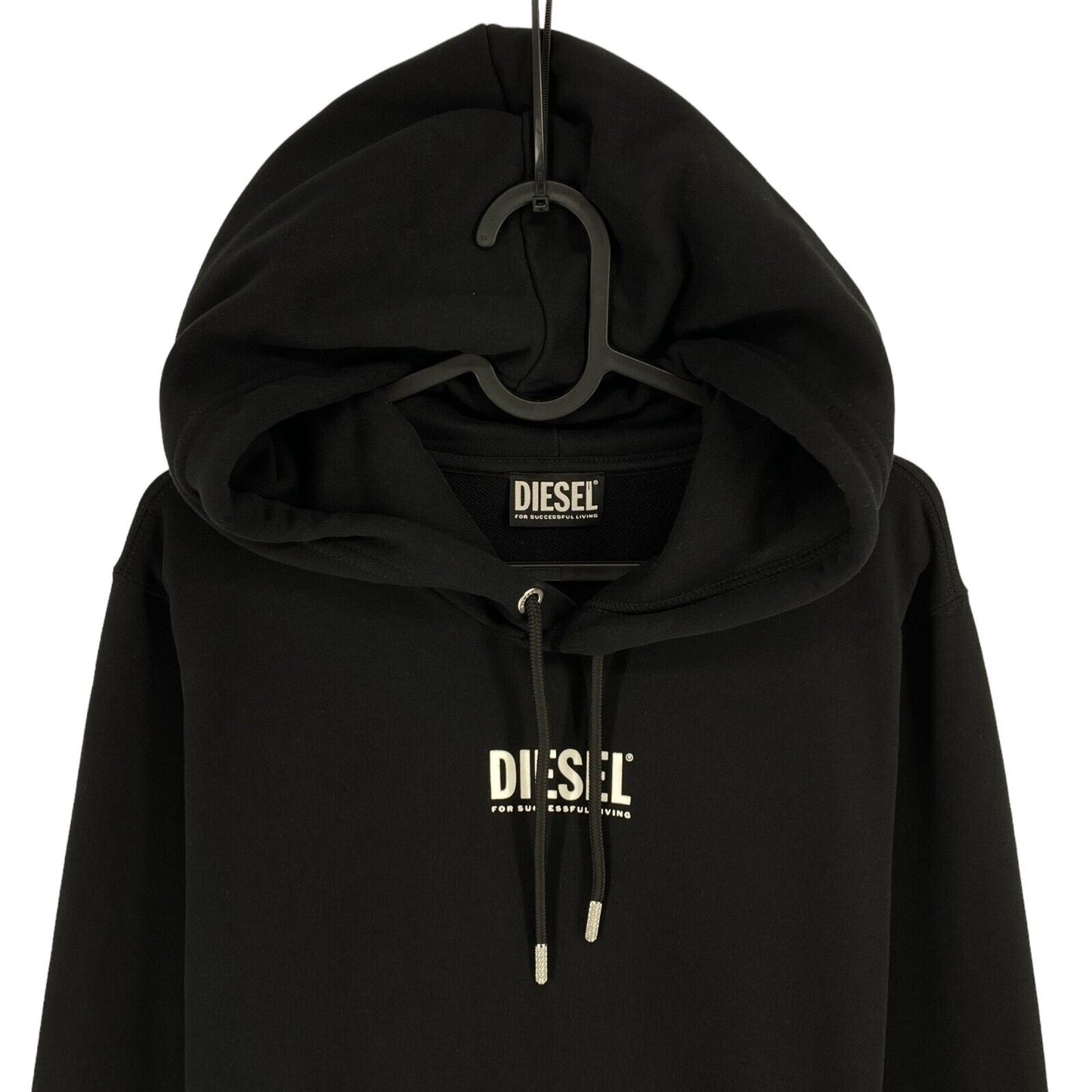 DIESEL Black Logo Hoodie Sweater Jumper Size L