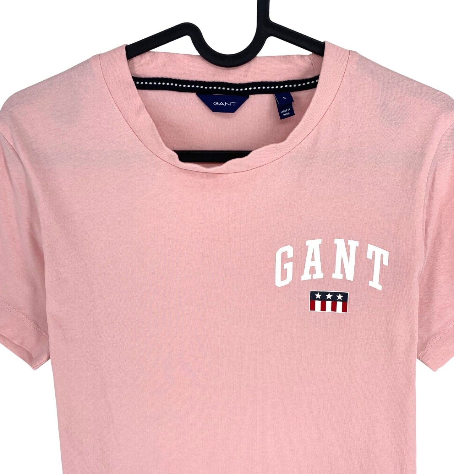 GANT Women Pink Tag SS Crew Neck T Shirt Size S