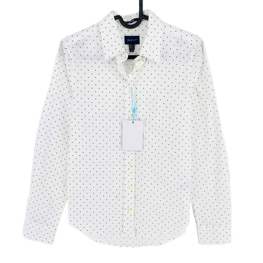 GANT White Tech Prep Regular Polka Dot Shirt Size EU 32 UK 4 US 2