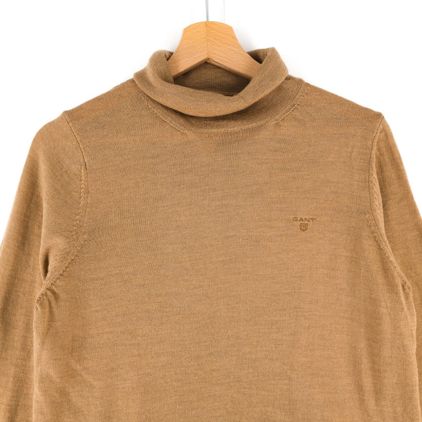 GANT Brown Turtle Neck Wool Blend Sweater Jumper Size M