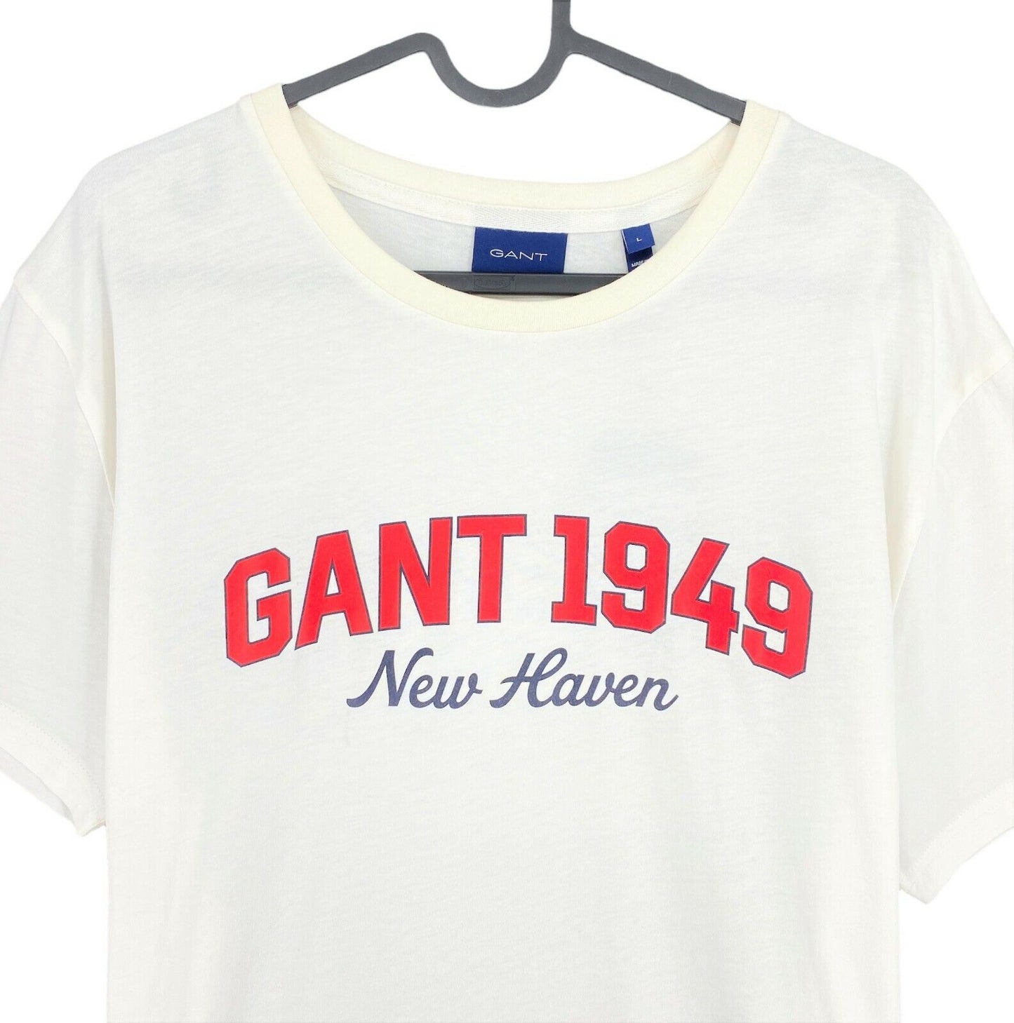 GANT White Logo Crew Neck T Shirt Size L