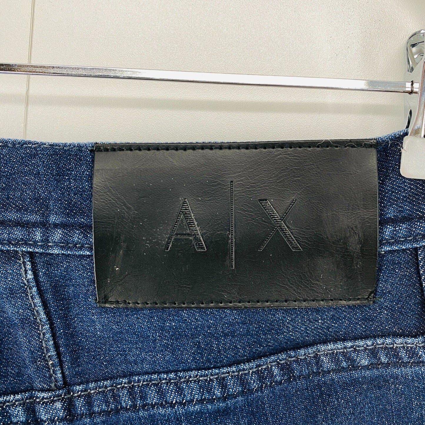 ARMANI EXCHANGE J13 Mens Dark Blue Stretch Slim Fit Jeans Size W33