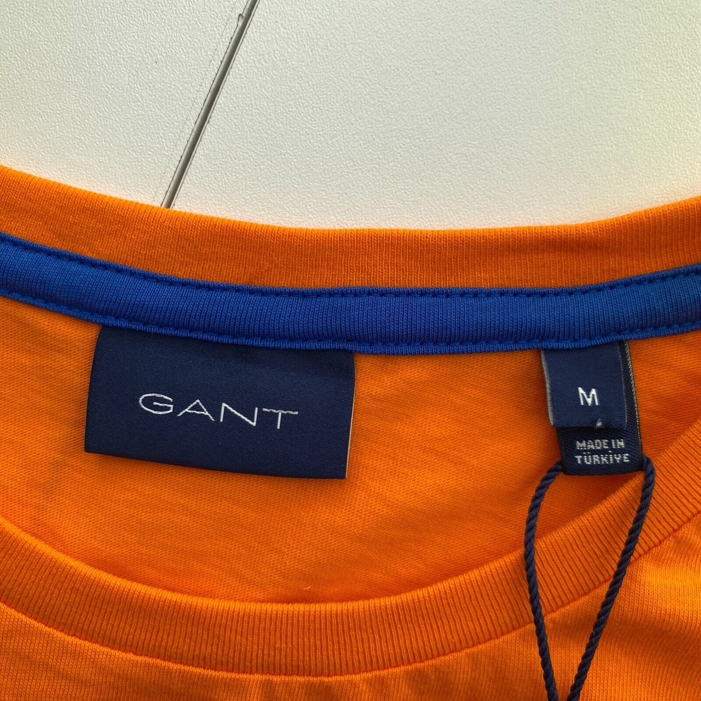 GANT Orange Contrast Logo Crew Neck T Shirt Size M