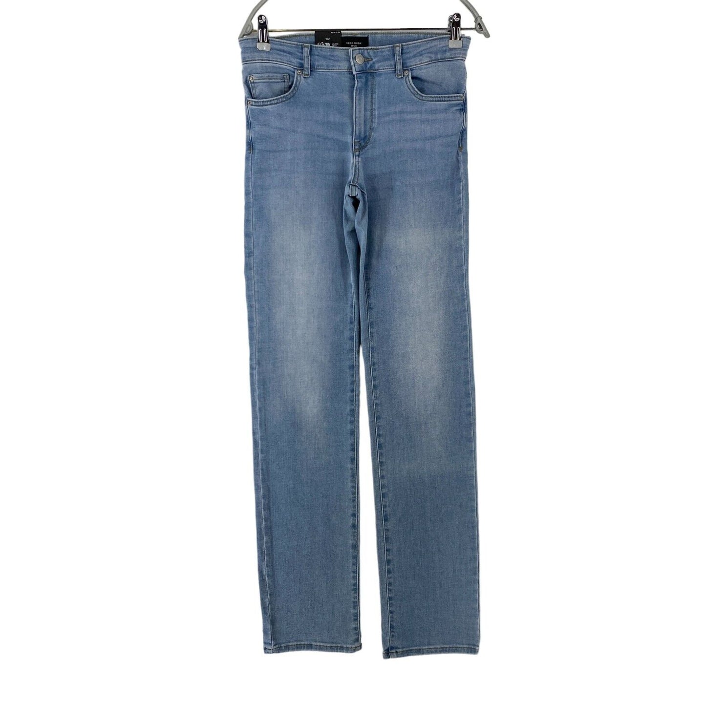 VERO MODA DAF Damen Jeans, Blau, mittlere Leibhöhe, normale Passform, gerade Passform, Größe W28 L34