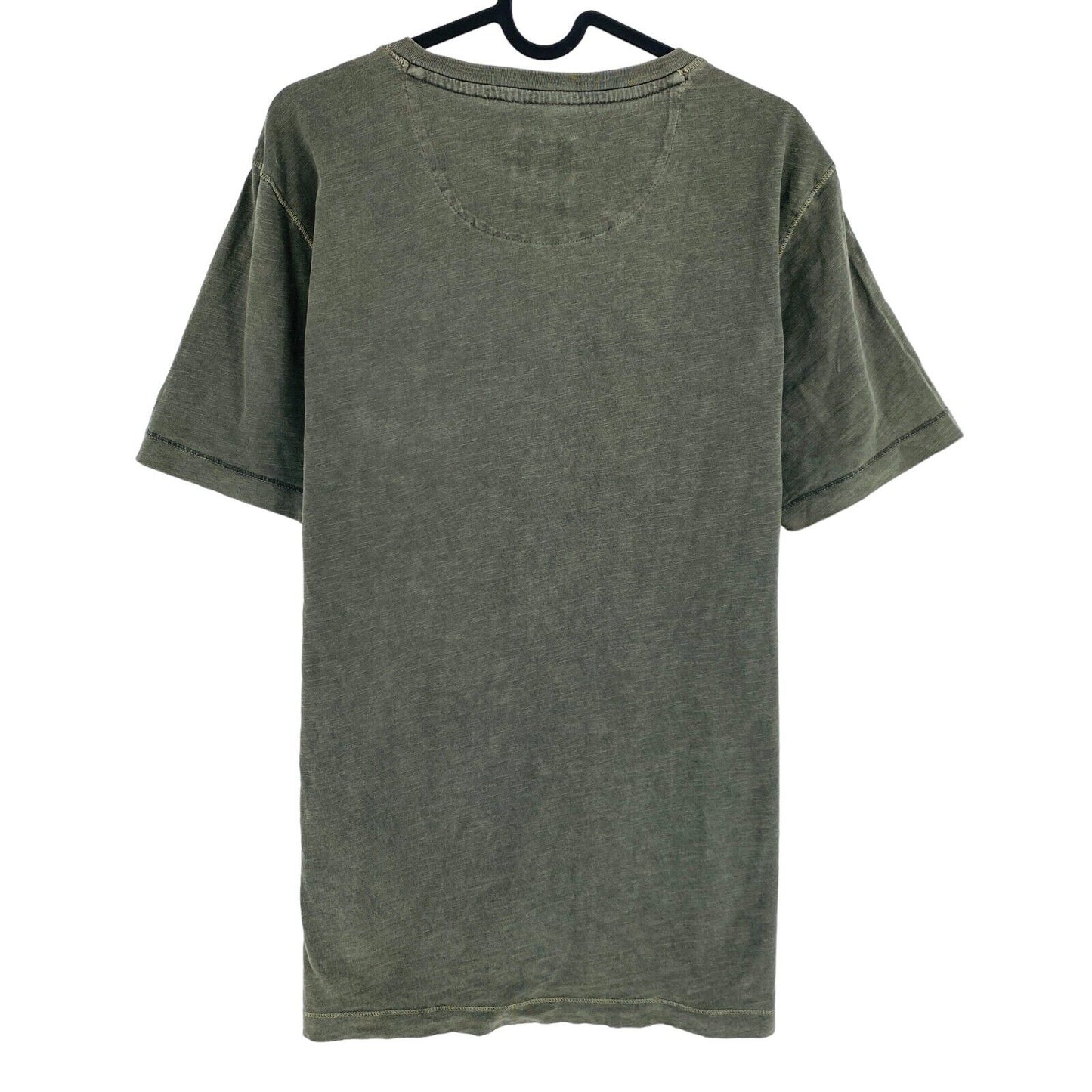 CAMEL ACTIVE Greyish  Green Organic Cotton Henley Neck T-Shirt Size L