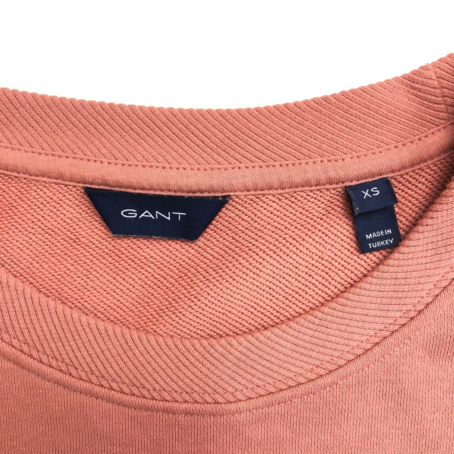 GANT Pullover mit Rundhalsausschnitt, Logo und Streifen, Rosa, Größe XS