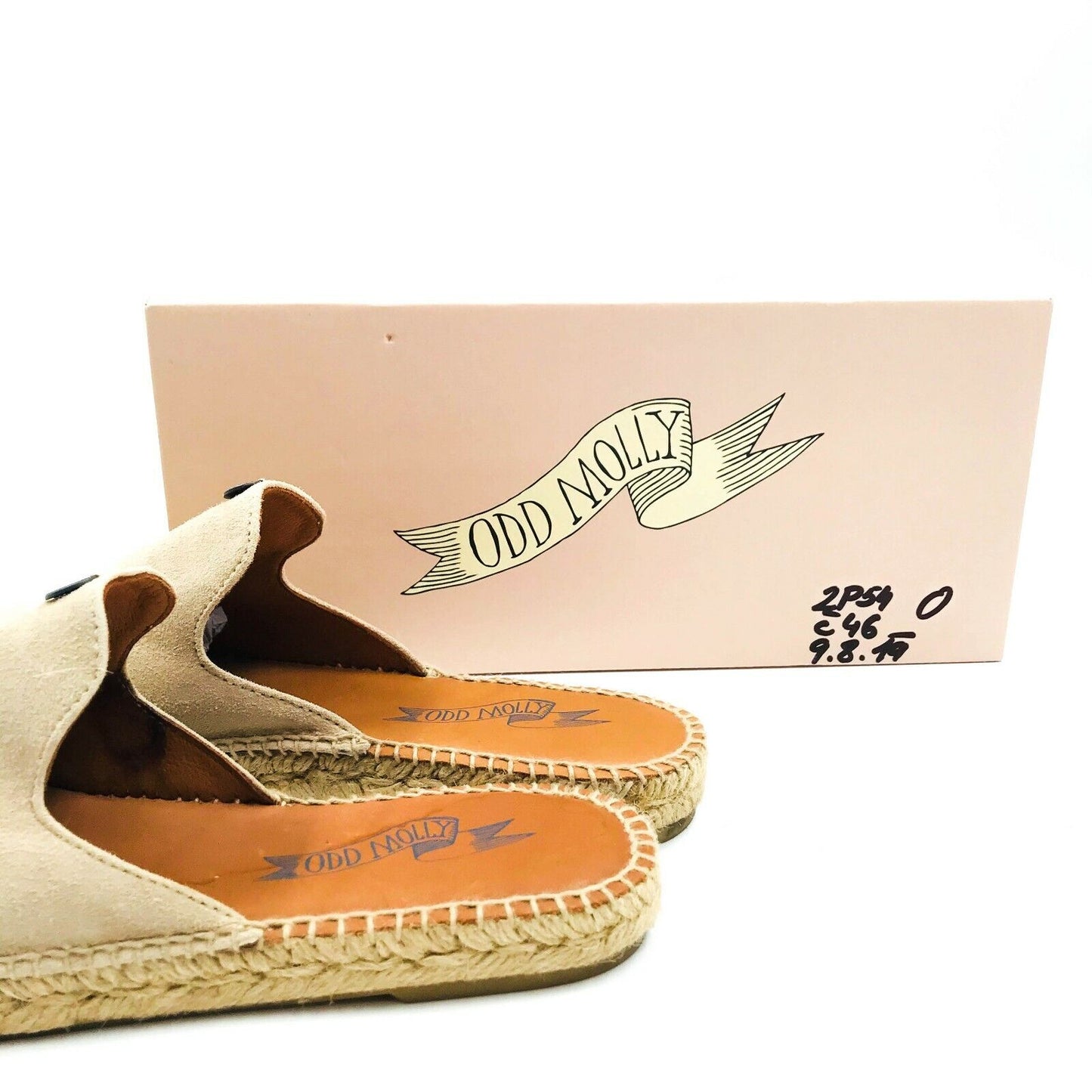 ODD MOLLY Beige Suede Leather Espadrille Sandals Slipons EUR 38 UK 5 US AU 7