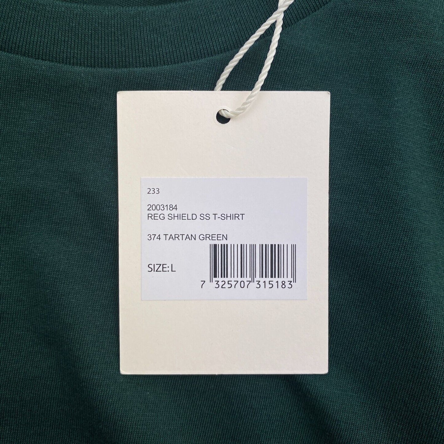 GANT Men Dark Green Reg Shield Crew Neck Short Sleeves T Shirt Size L