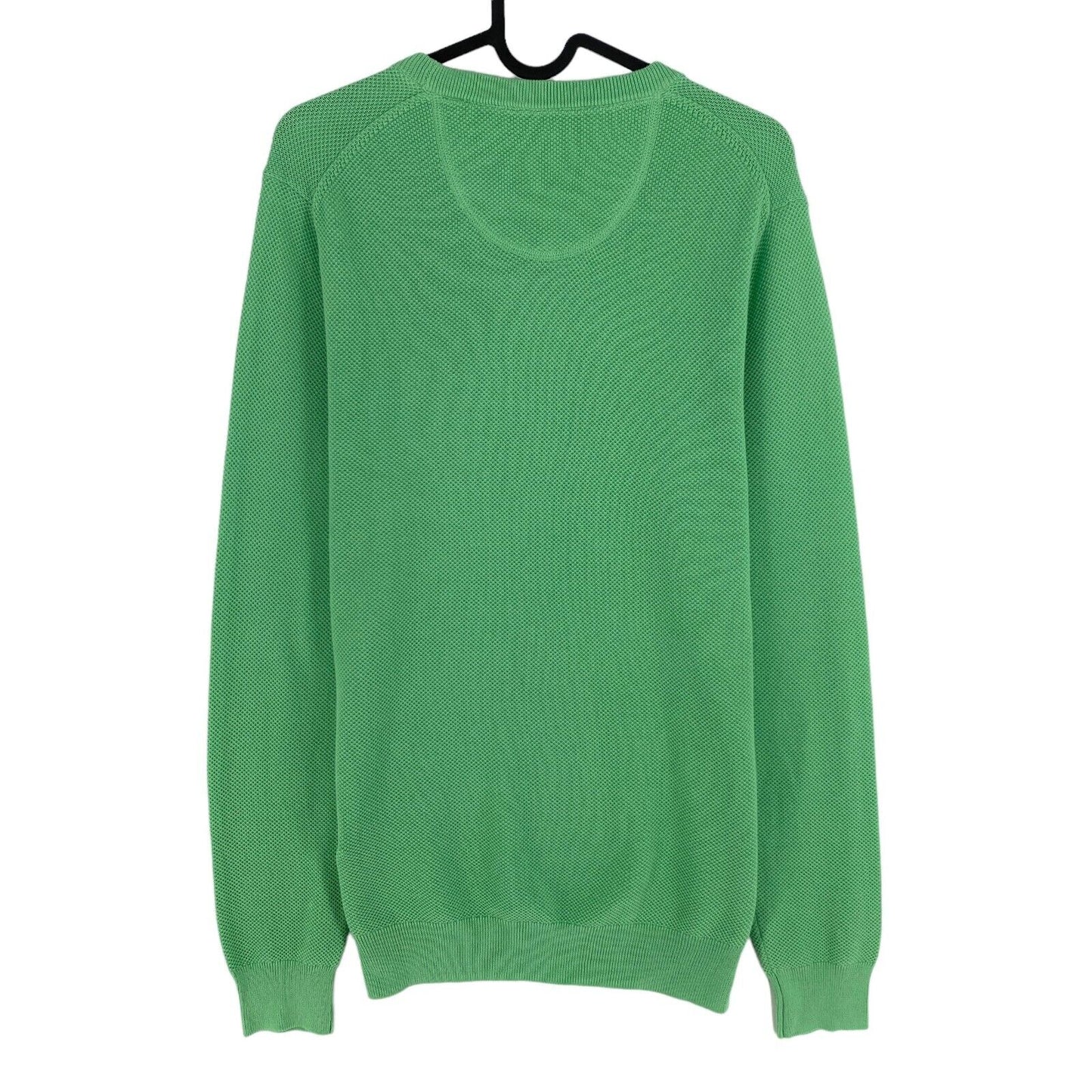 GANT Green Cotton Pique Crew Neck Sweater Jumper M