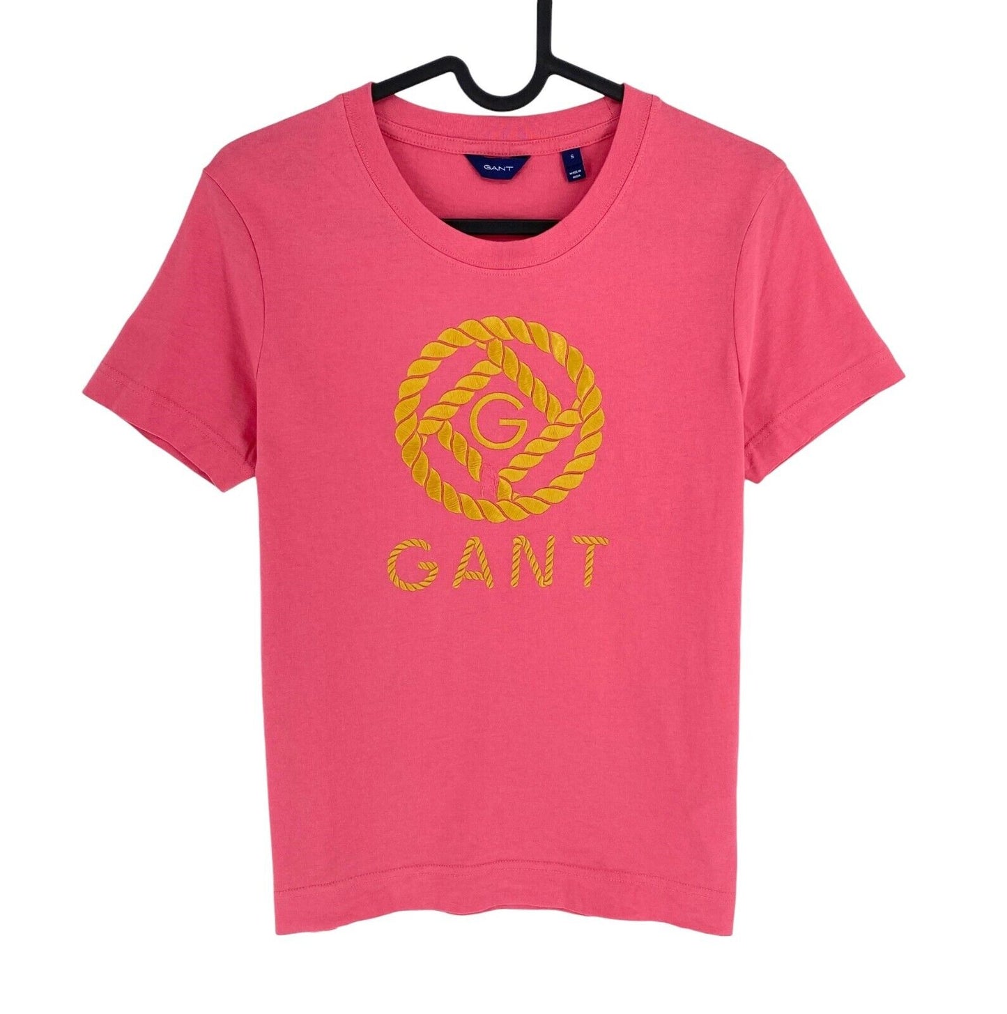 GANT Women Pink Rope Icon Crew Neck Short Sleeves T Shirt Size S