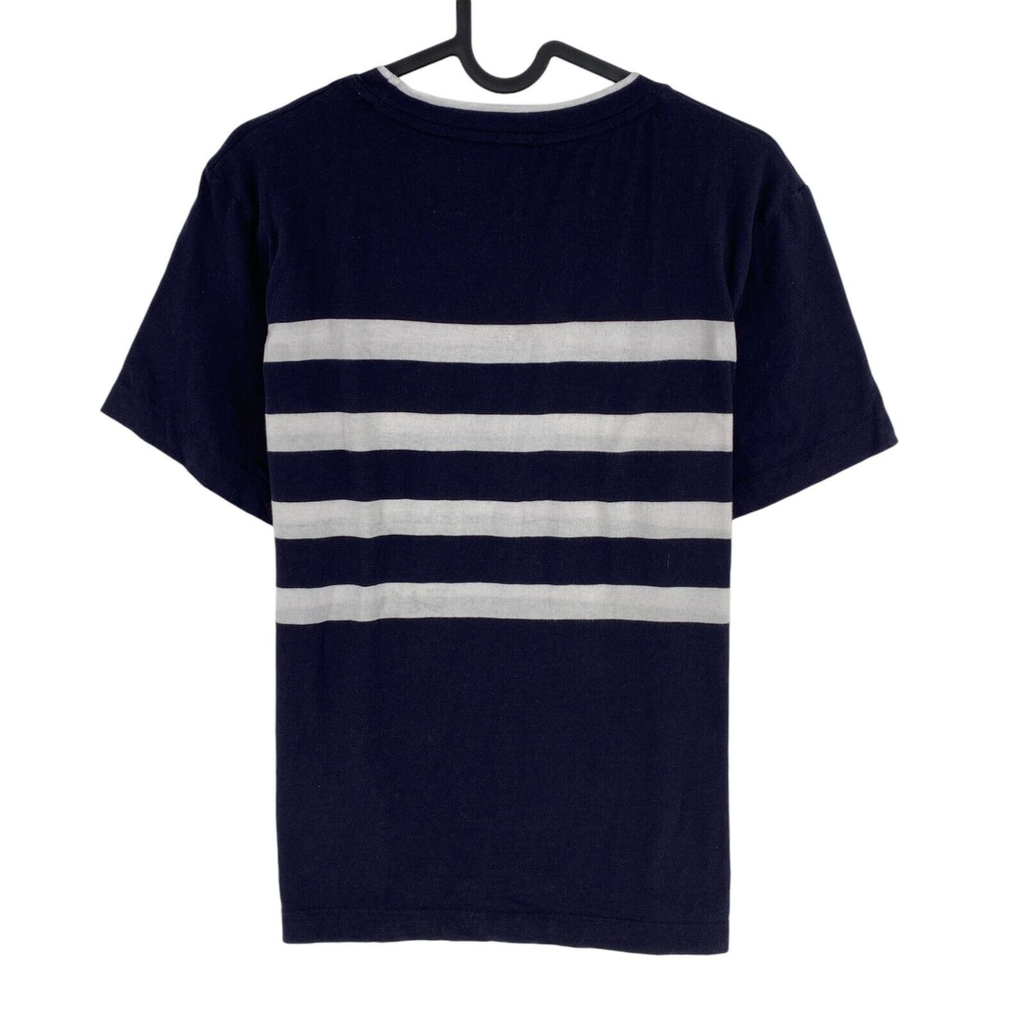 GANT Women Navy Blue Stripe Print Crew Neck Short Sleeve T Shirt Size L