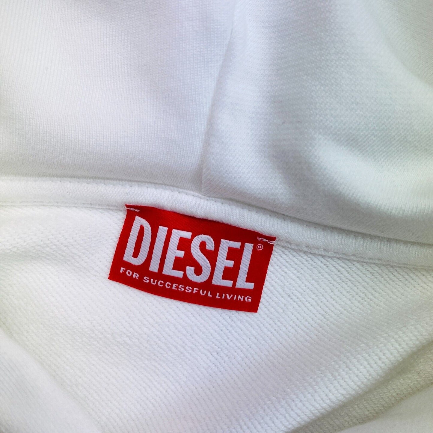 DIESEL Women White M_REGGY_HOOD_DIV Hoodie Jumper Sweater Size 2XS XXS