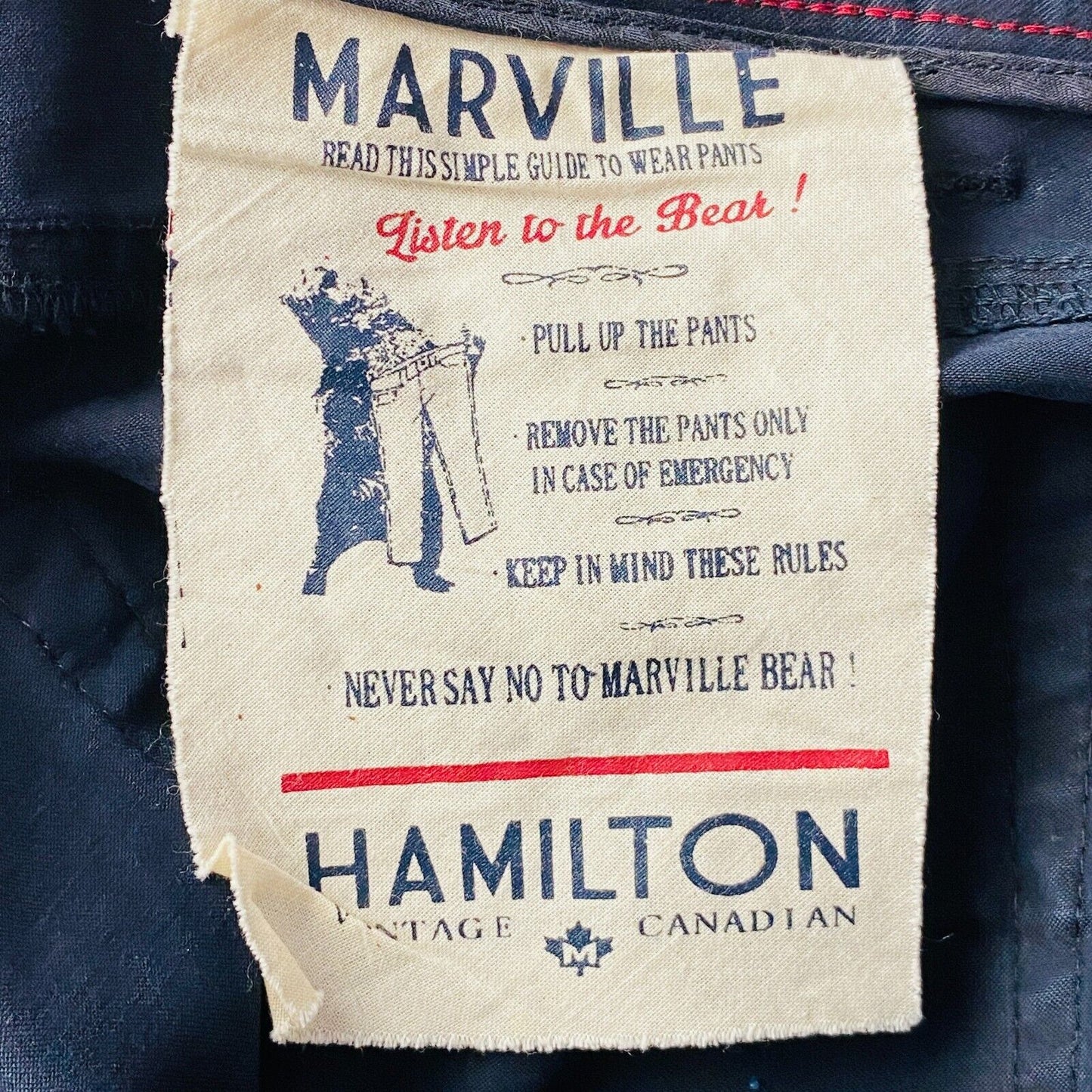 MARVILLE VINTAGE CANADIAN Mens Dark Blue Stretch Slim Fit Jeans Trousers W33