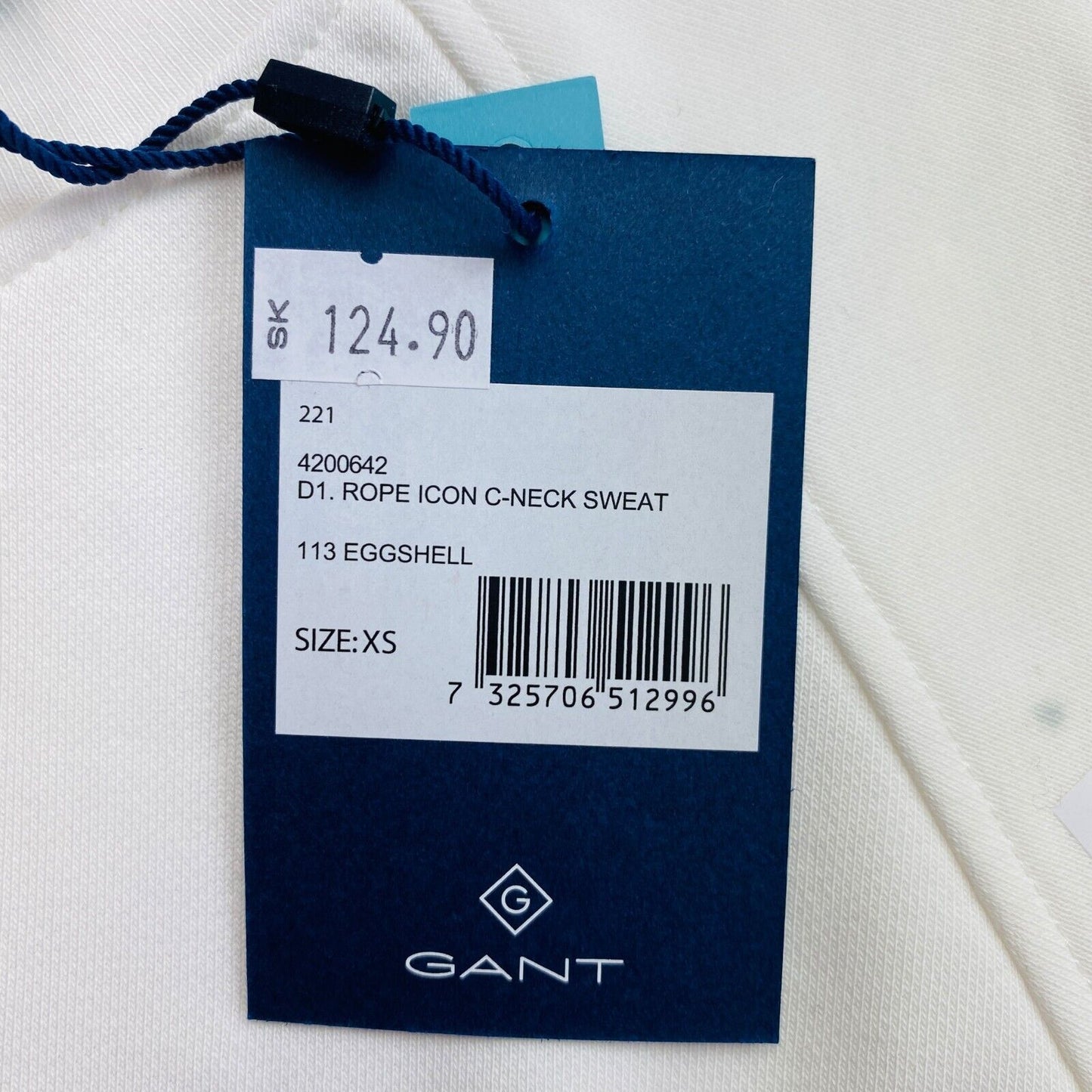 GANT White Rope Icon Crew Neck Sweater Pullover Size XS