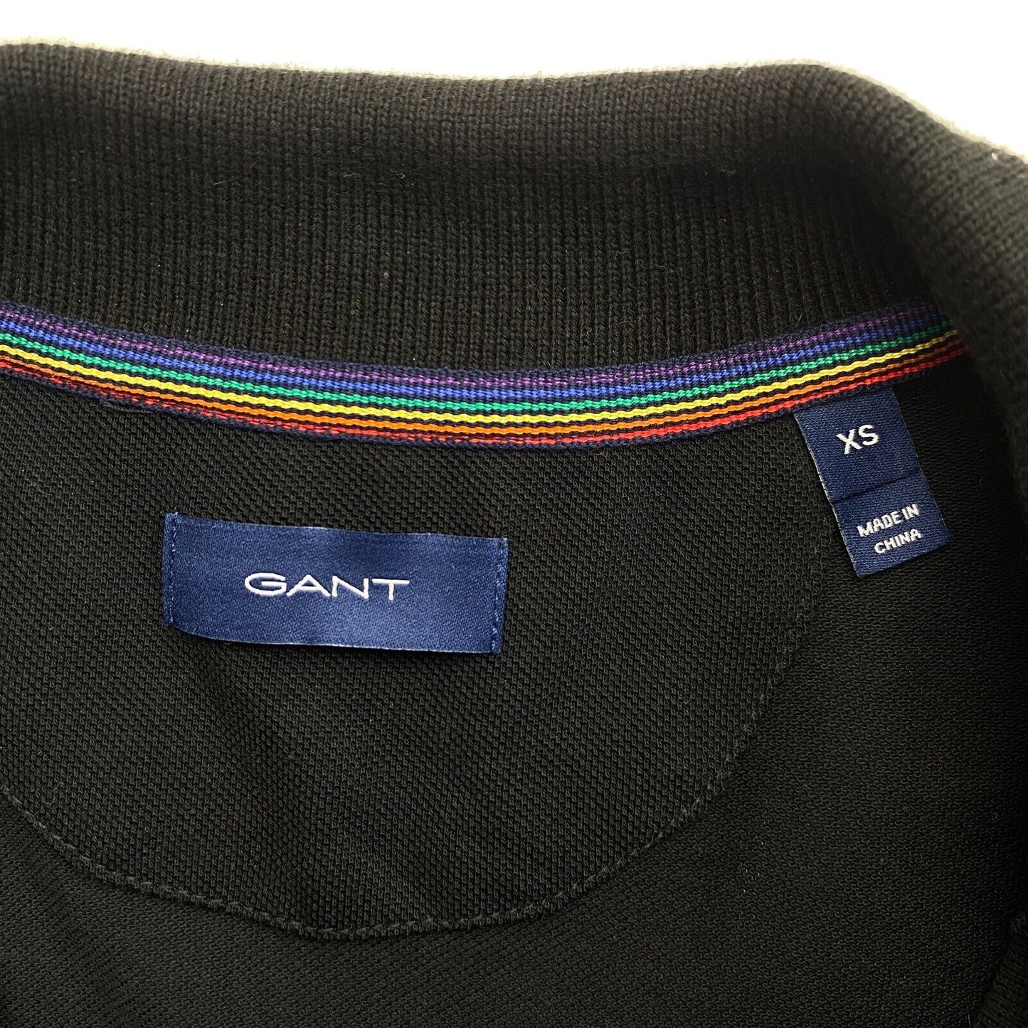 GANT Schwarzes Pride Piqué-Poloshirtkleid, Größe XS