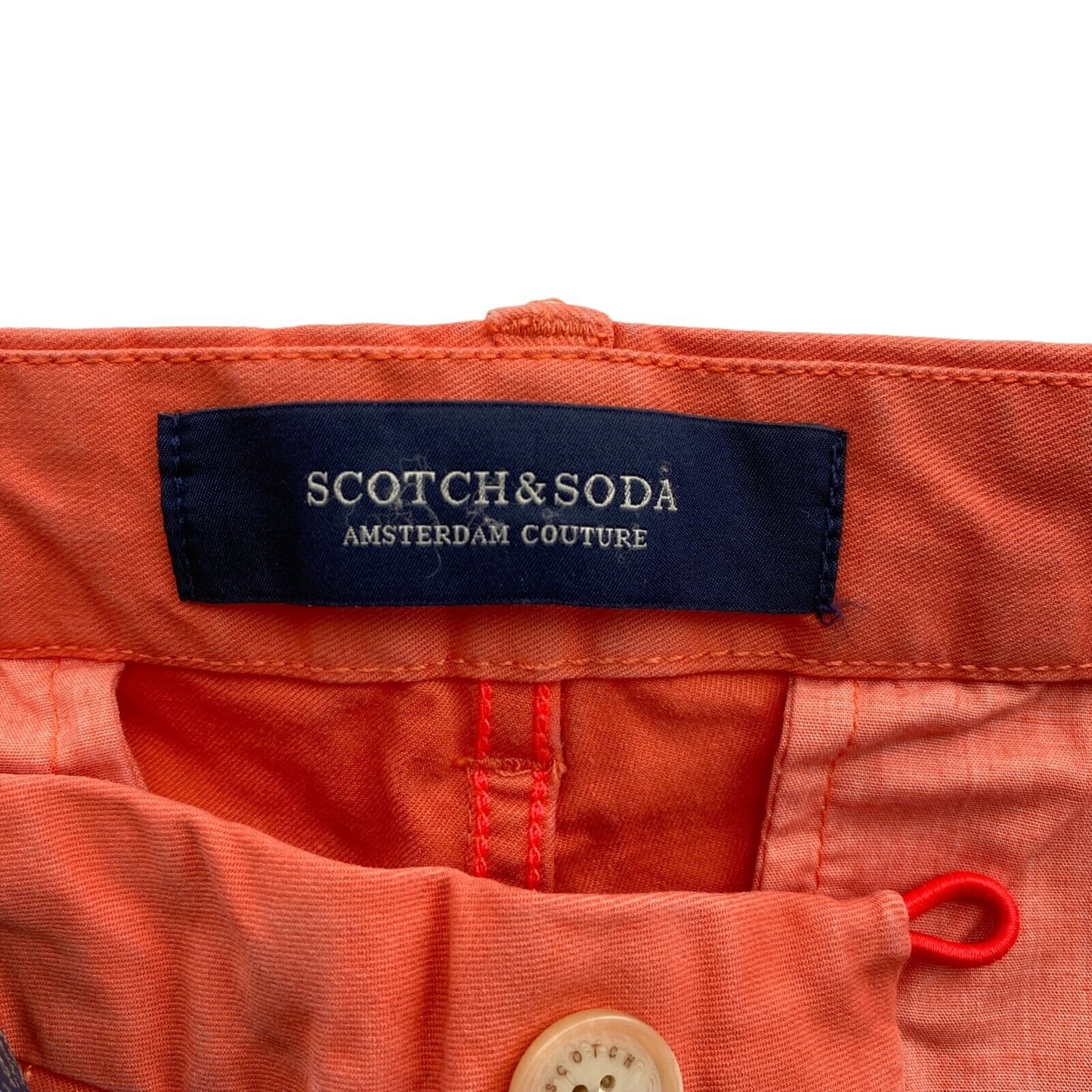 Scotch &amp; Soda Orange Garment Dye Regular Slim Fit Pantalon Chino Pantalon W28 L32