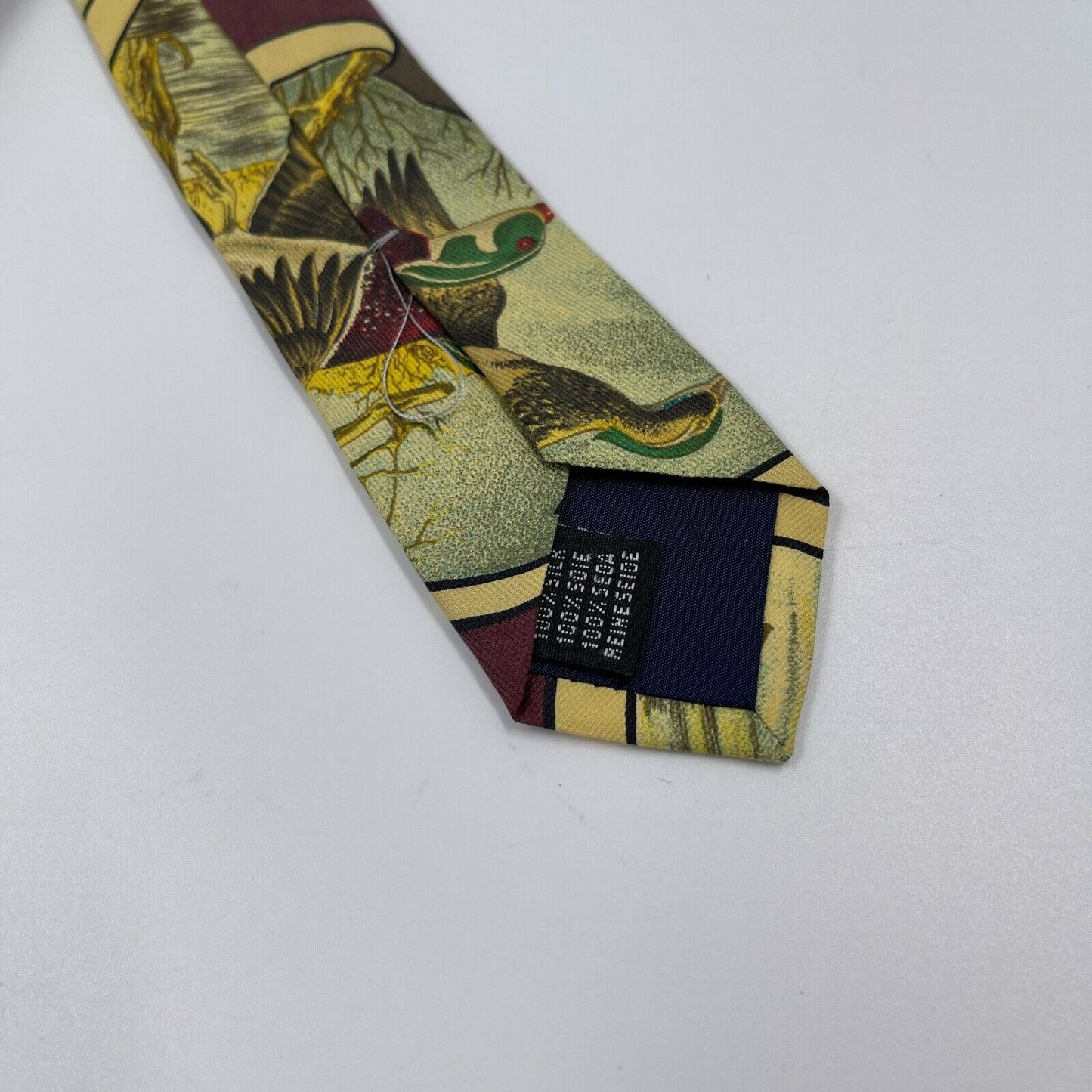 Vintage GANT Yellow Birds Ornament 100% Silk Tie