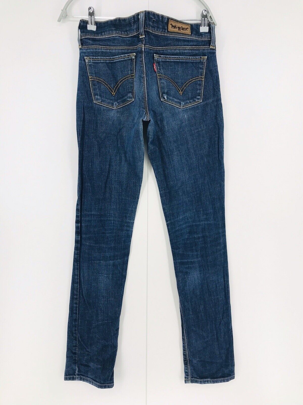 Vintage Levi's 571 Women Dark Blue Stretch Slim Fit Jeans Size W28 L34