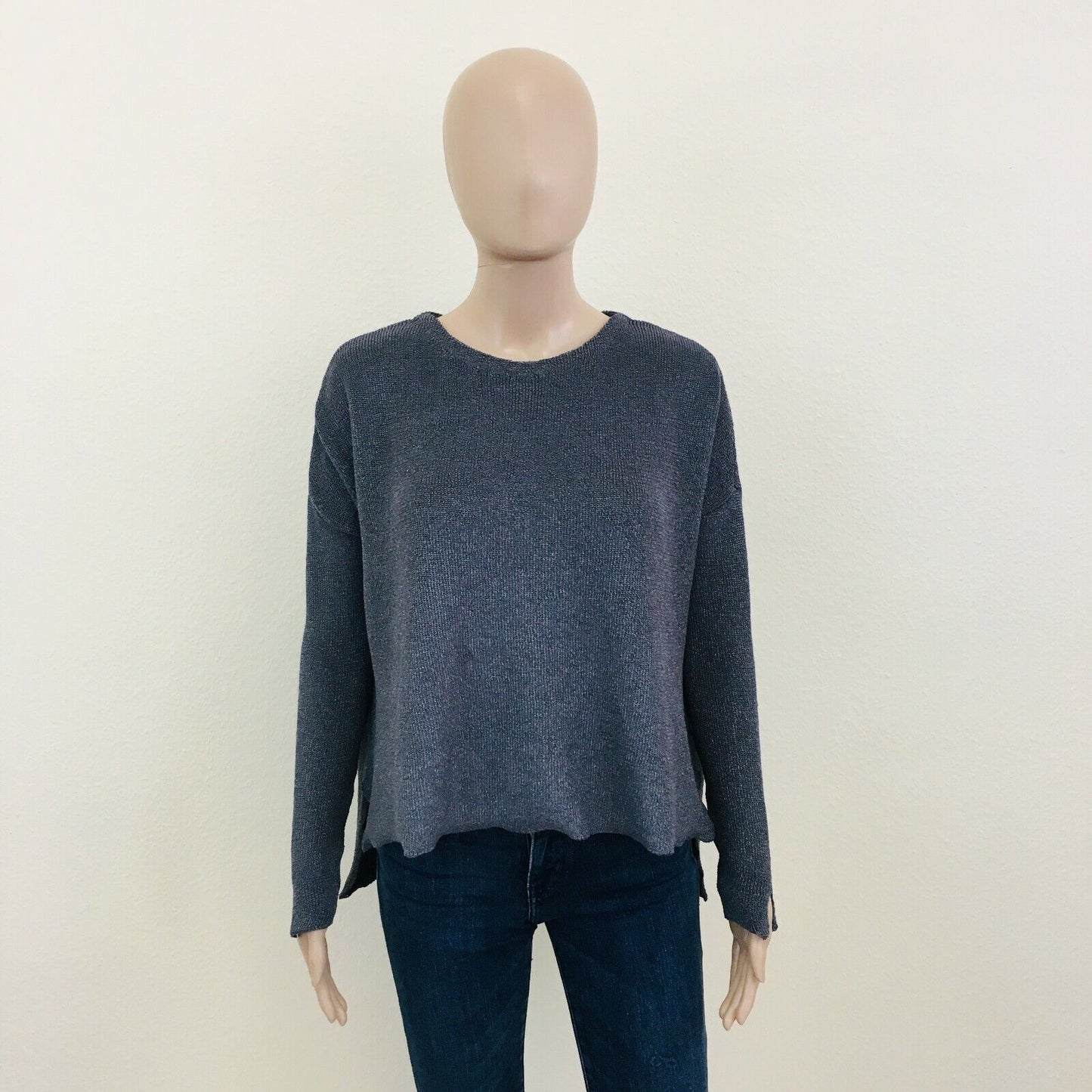 ZARA Oversized Metal Grey Viscose Blend Jumper Sweater Size S