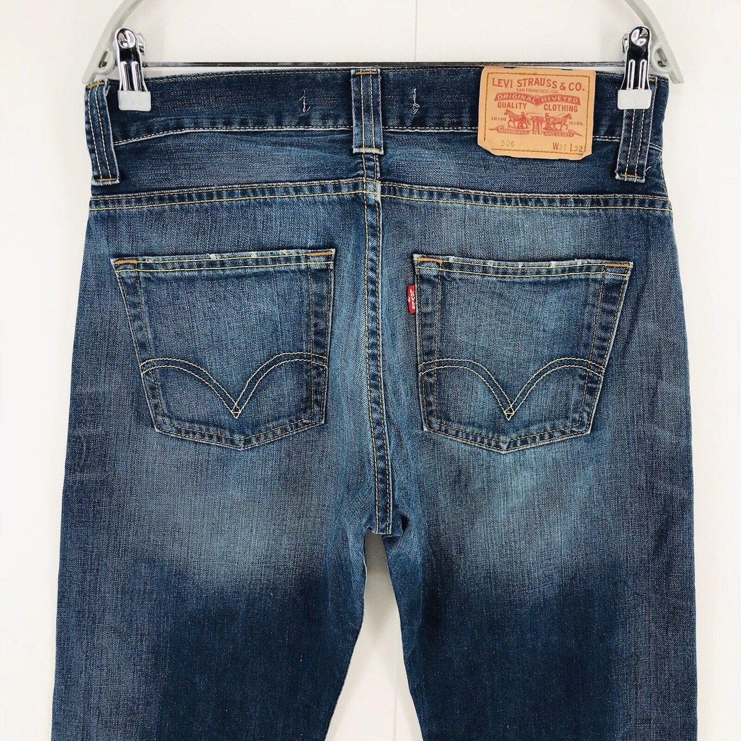 Vintage Levi's 506 Blue Regular Straight Fit Jeans Size W31 L28