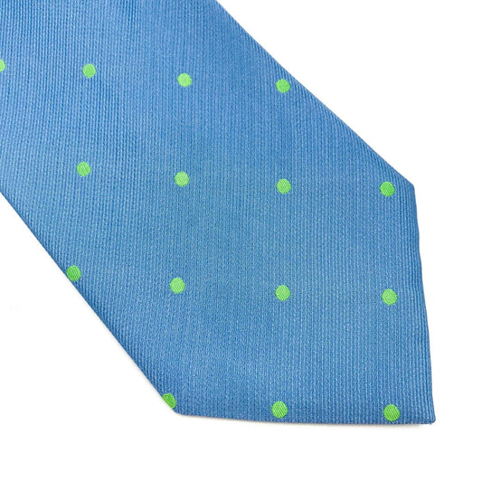 GANT Blue Green Polka Dot 100% Silk Tie Made In Italy