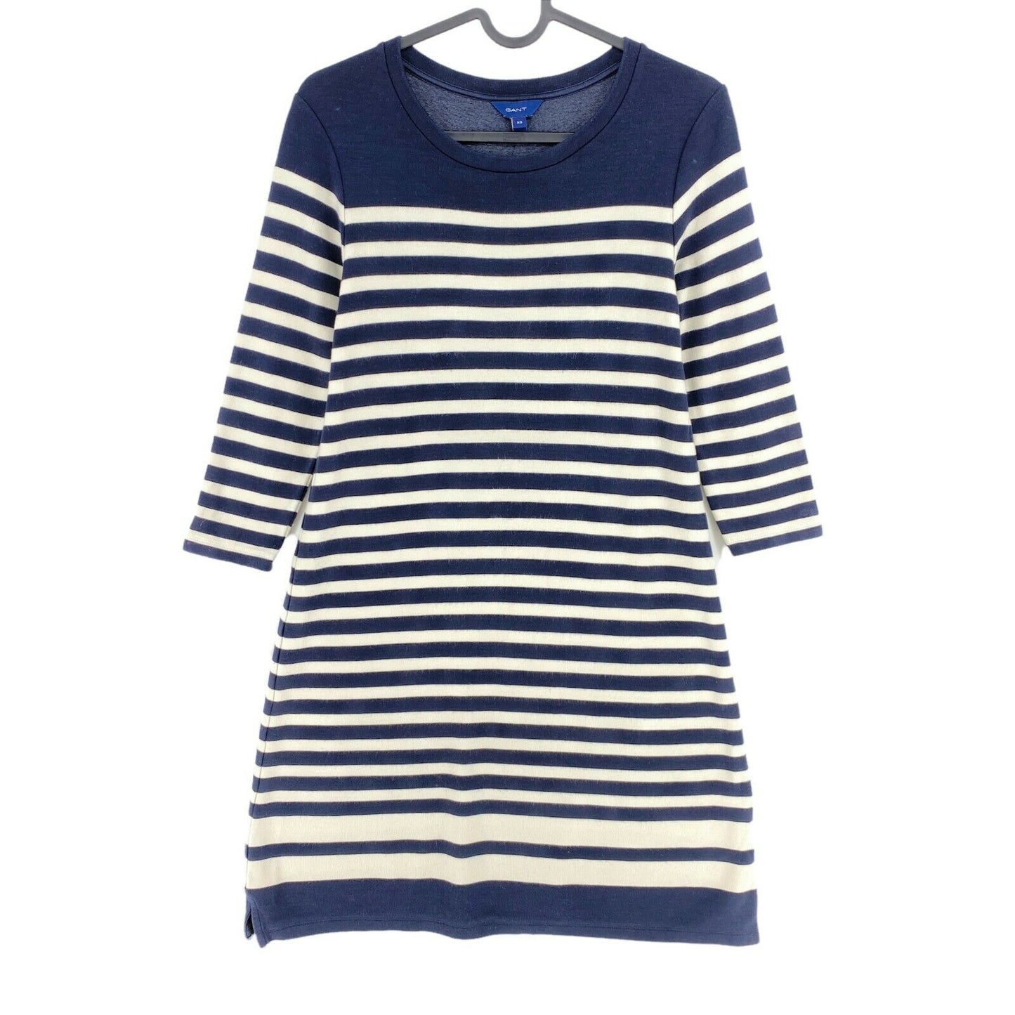 GANT Navy Blue Striped Crew Neck Long Sleeves  A Line Dress Size XS