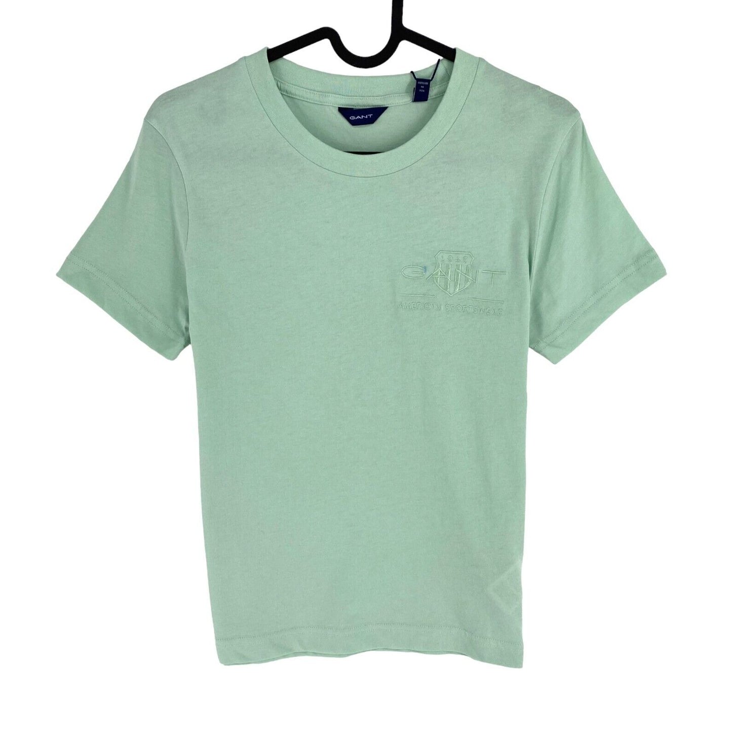 GANT Women Green Reg Tonal Shield Crew Neck Short Sleeves T Shirt Size XS