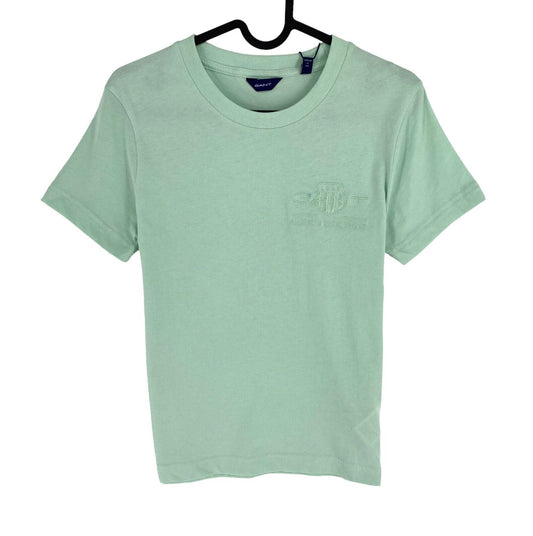 GANT Women Green Reg Tonal Shield Crew Neck Short Sleeves T Shirt Size XS