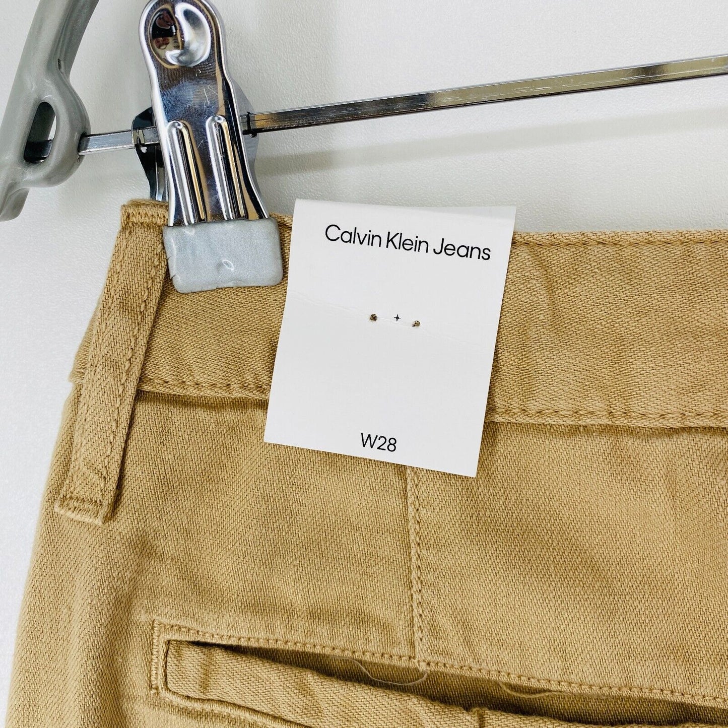 CALVIN KLEIN Women Brown 90s Relaxed Straight Fit Chino Trousers W28