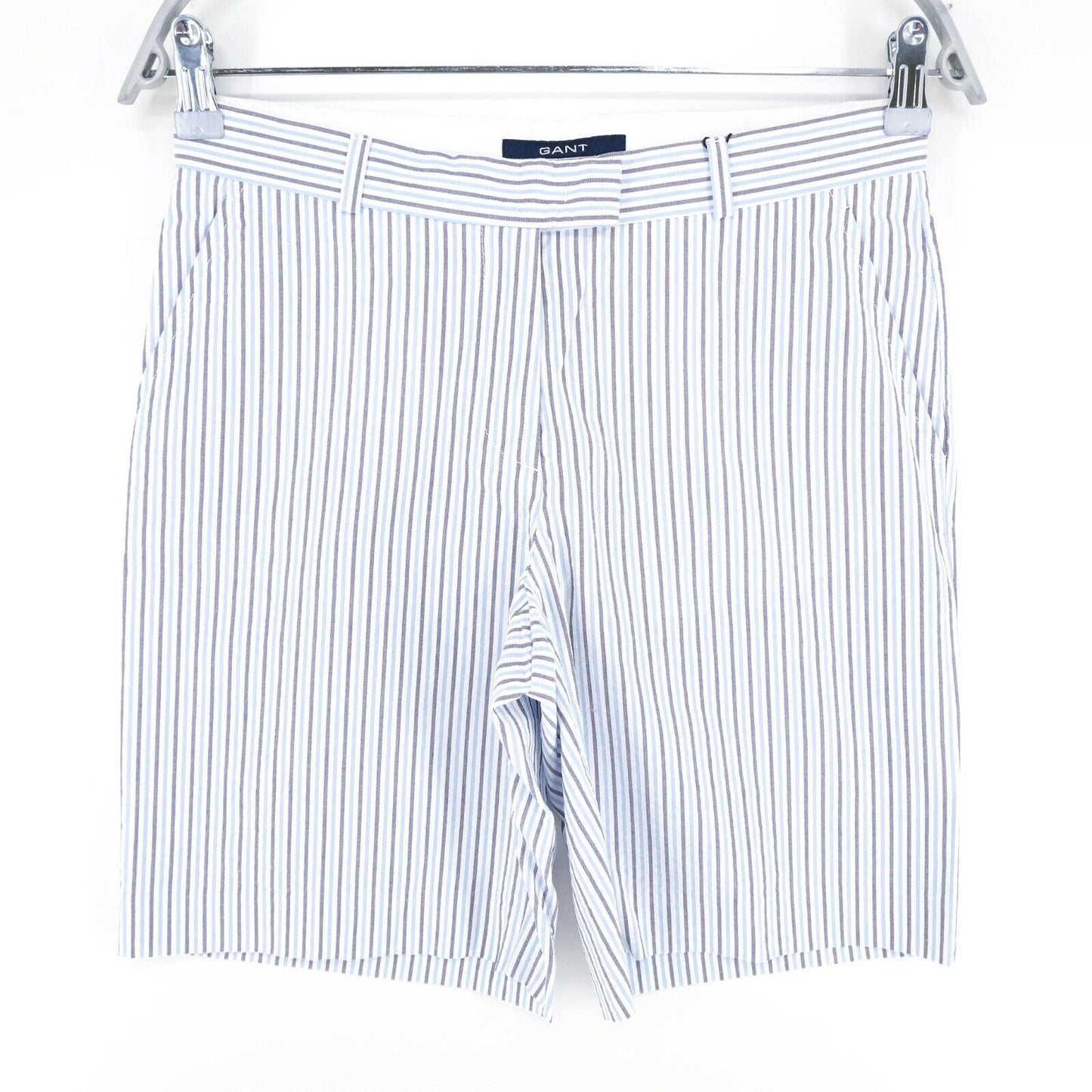 GANT White Blue Striped Seer Sucker Shorts Size EU 34 UK 8 US 4