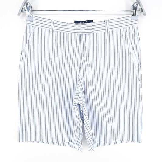 GANT White Blue Striped Seer Sucker Shorts Size EU 34 UK 8 US 4