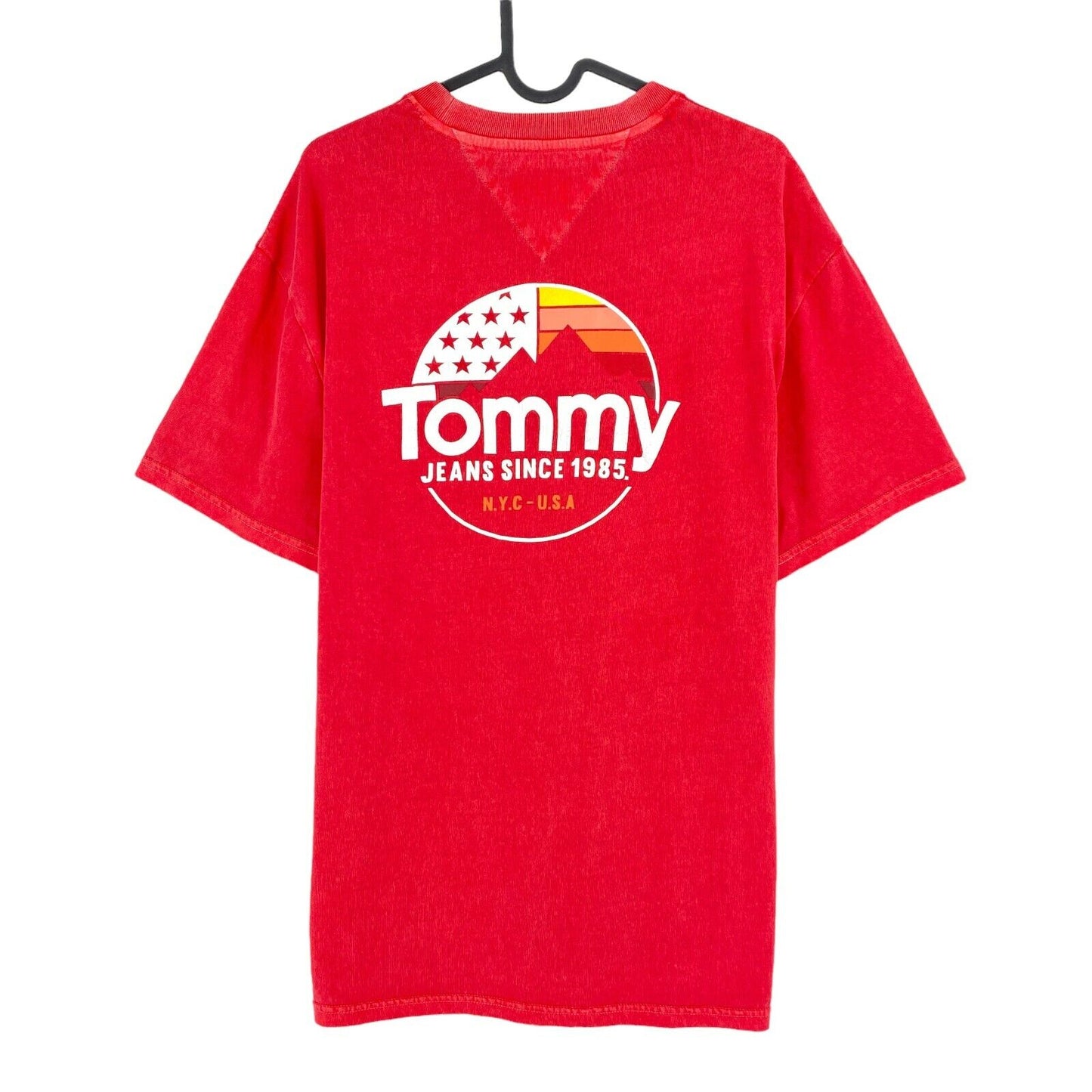 TOMMY HILFIGER Jeans Rotes T-Shirt mit Rundhalsausschnitt, Größe M