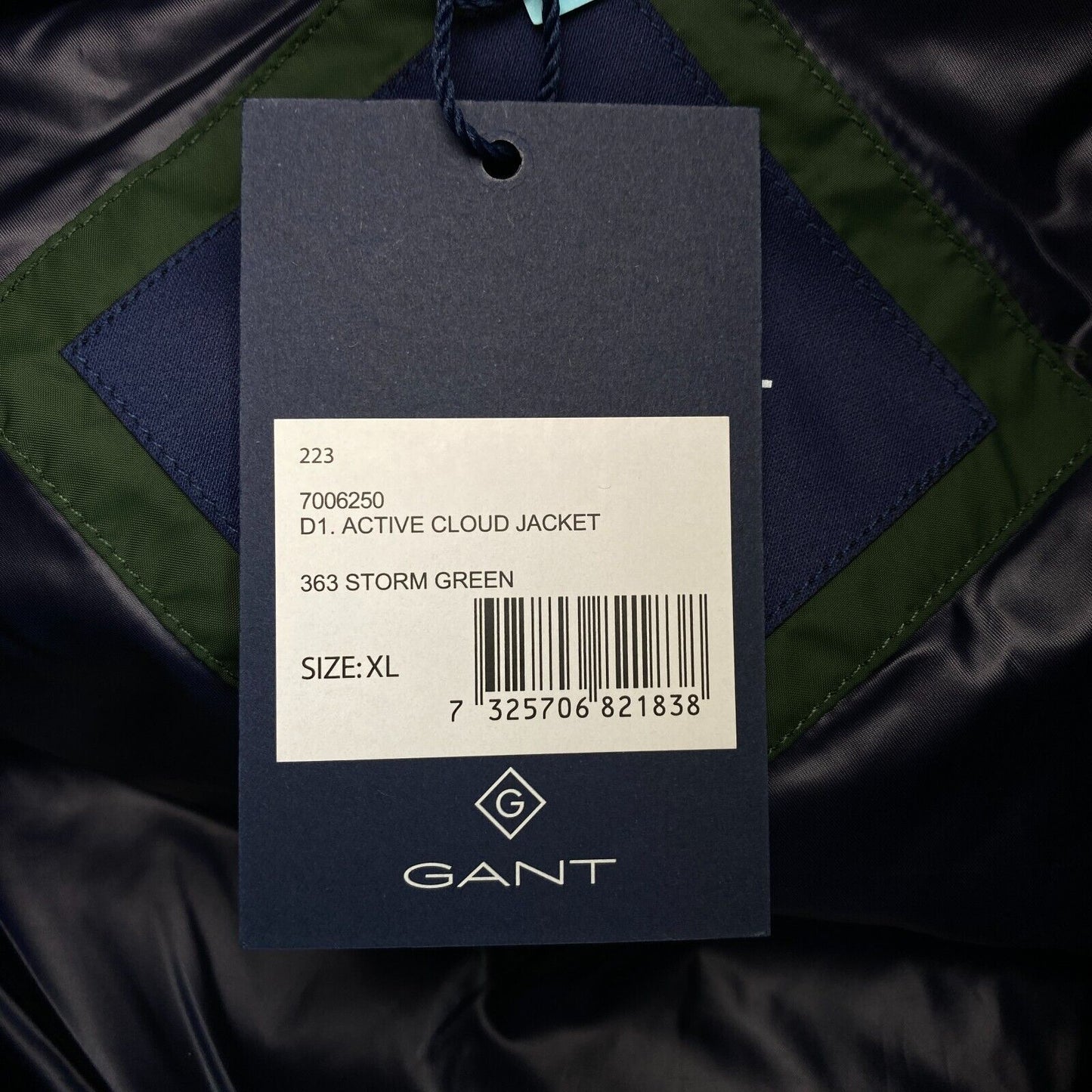 GANT Dark Green Active Cloud Hooded Jacket Coat Size XL