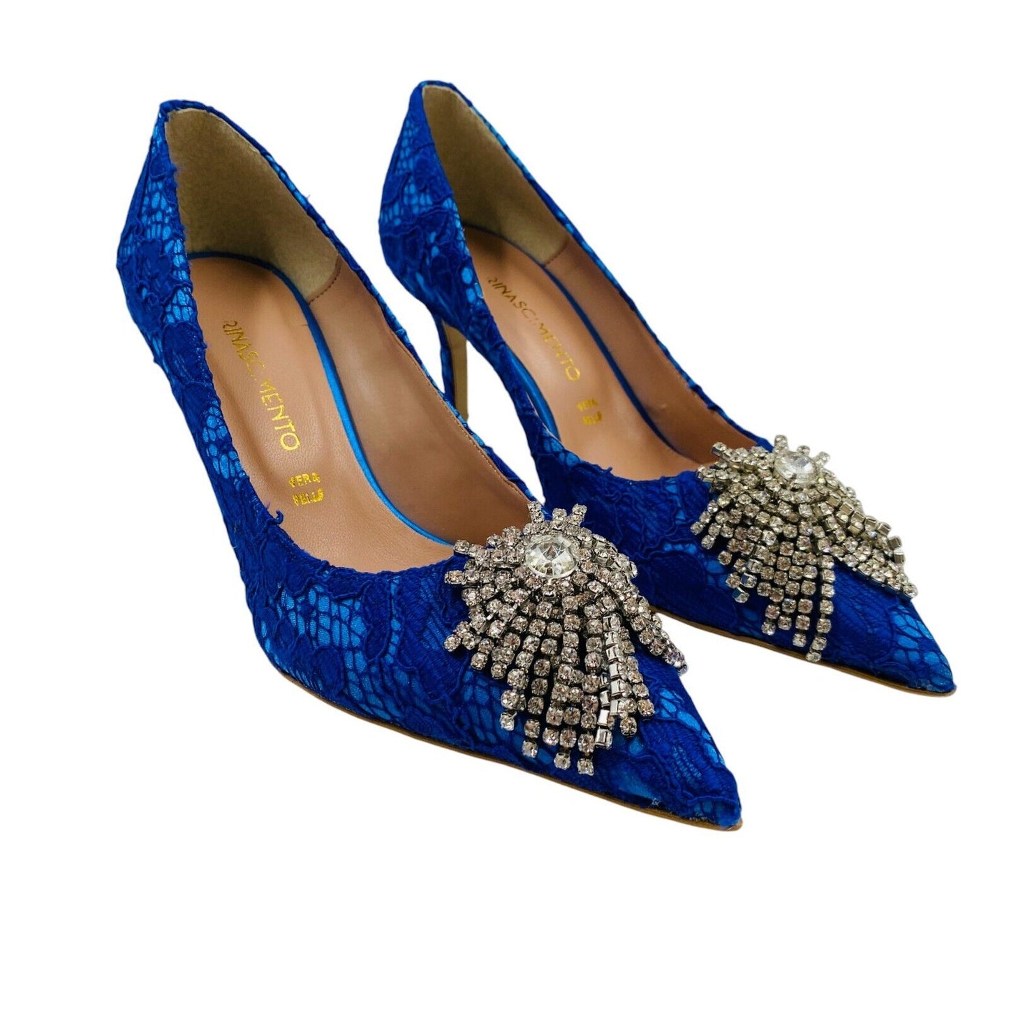 RINASCIMENTO Women Blue Shoes Heels Pumps Size EU 38 US 7 UK 5