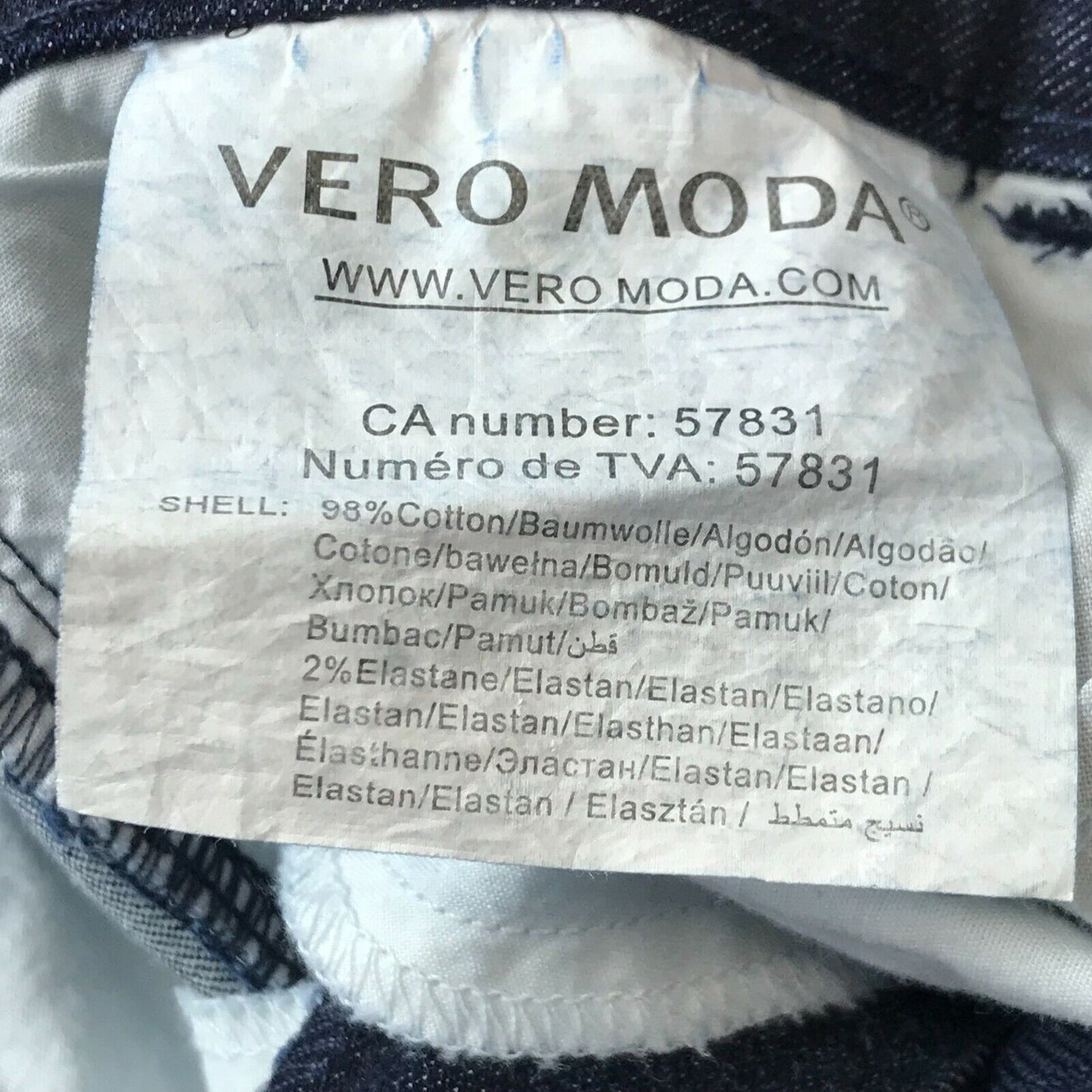 VERO MODA Women Dark Blue Slim Fit Striped Jeans Size W29 L32