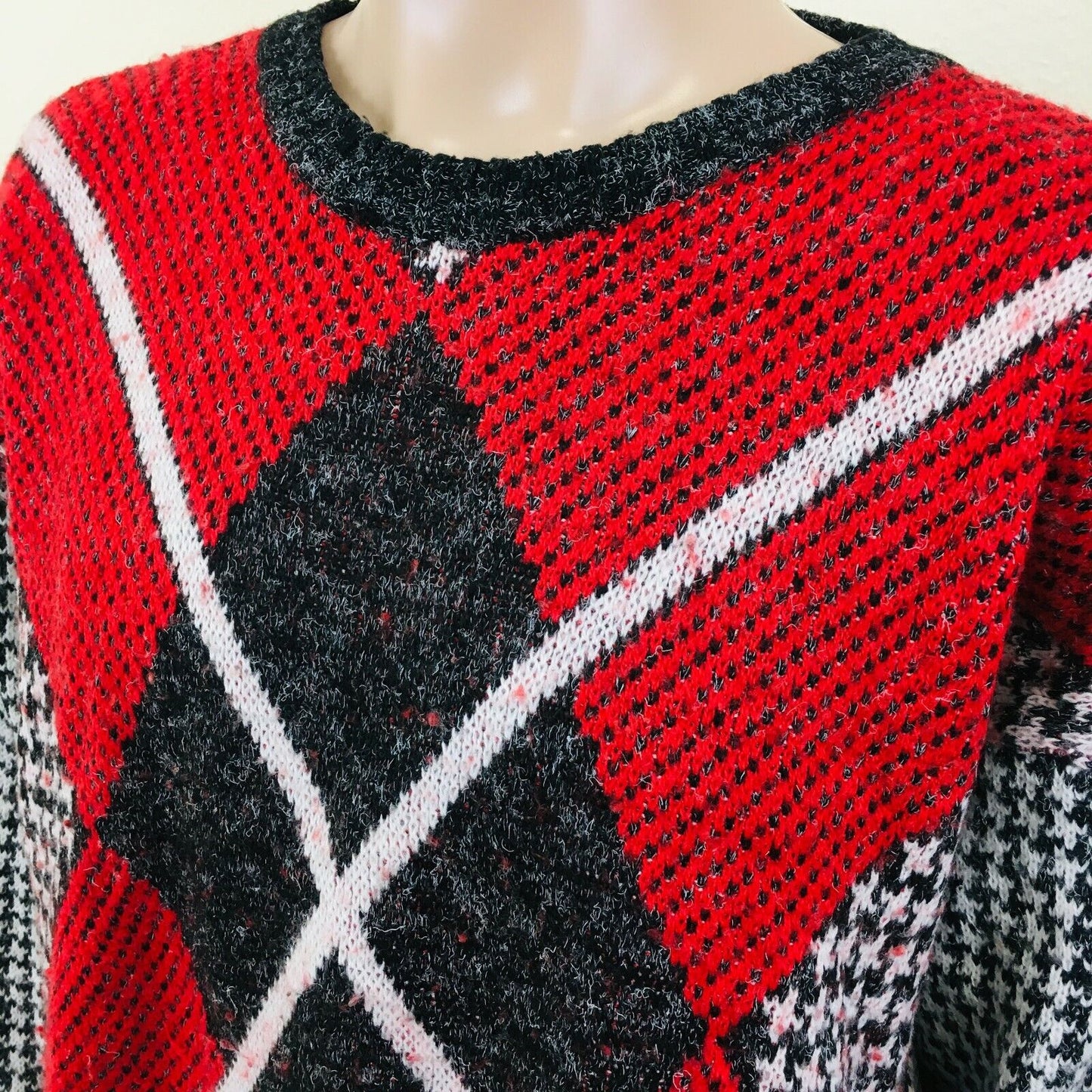 Cosby Vintage Retro 90s Red Sweater Jumper Size L Made in Italy!