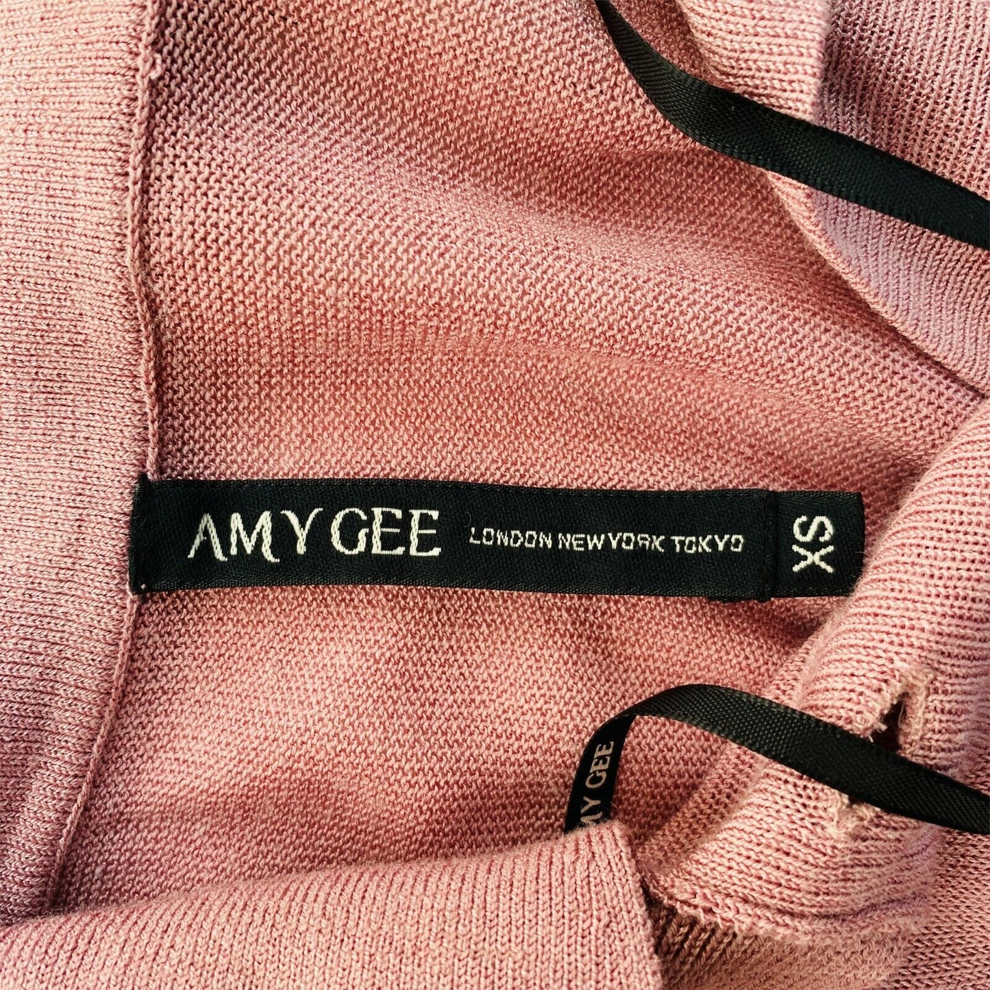 AMY GEE Pink Polo Neck T Shirt Size XS S