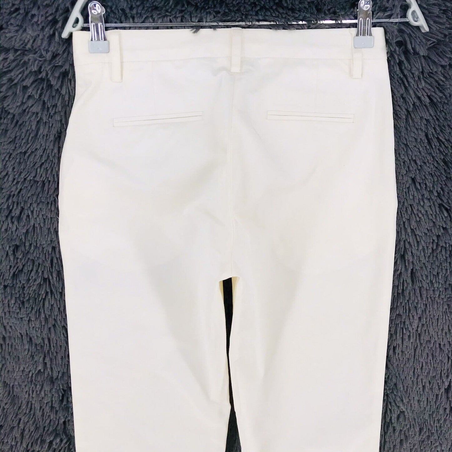 GANT Femmes Blanc Stretch Regular Straight Fit Pantalon Taille EUR 34 US 4 UK 8